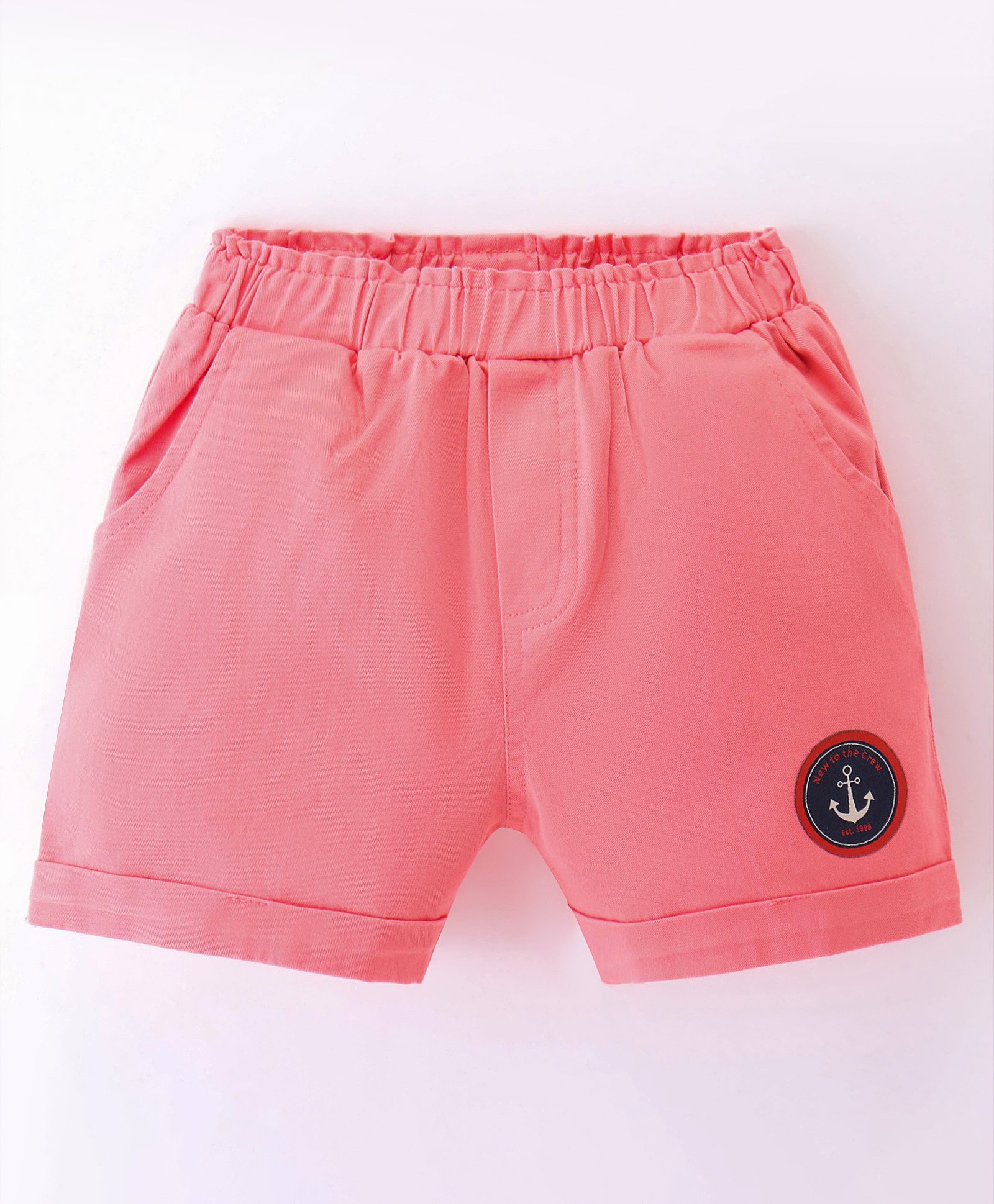OLLYPOP Cotton Woven Shorts With Anchor Print - Pink-picture-34