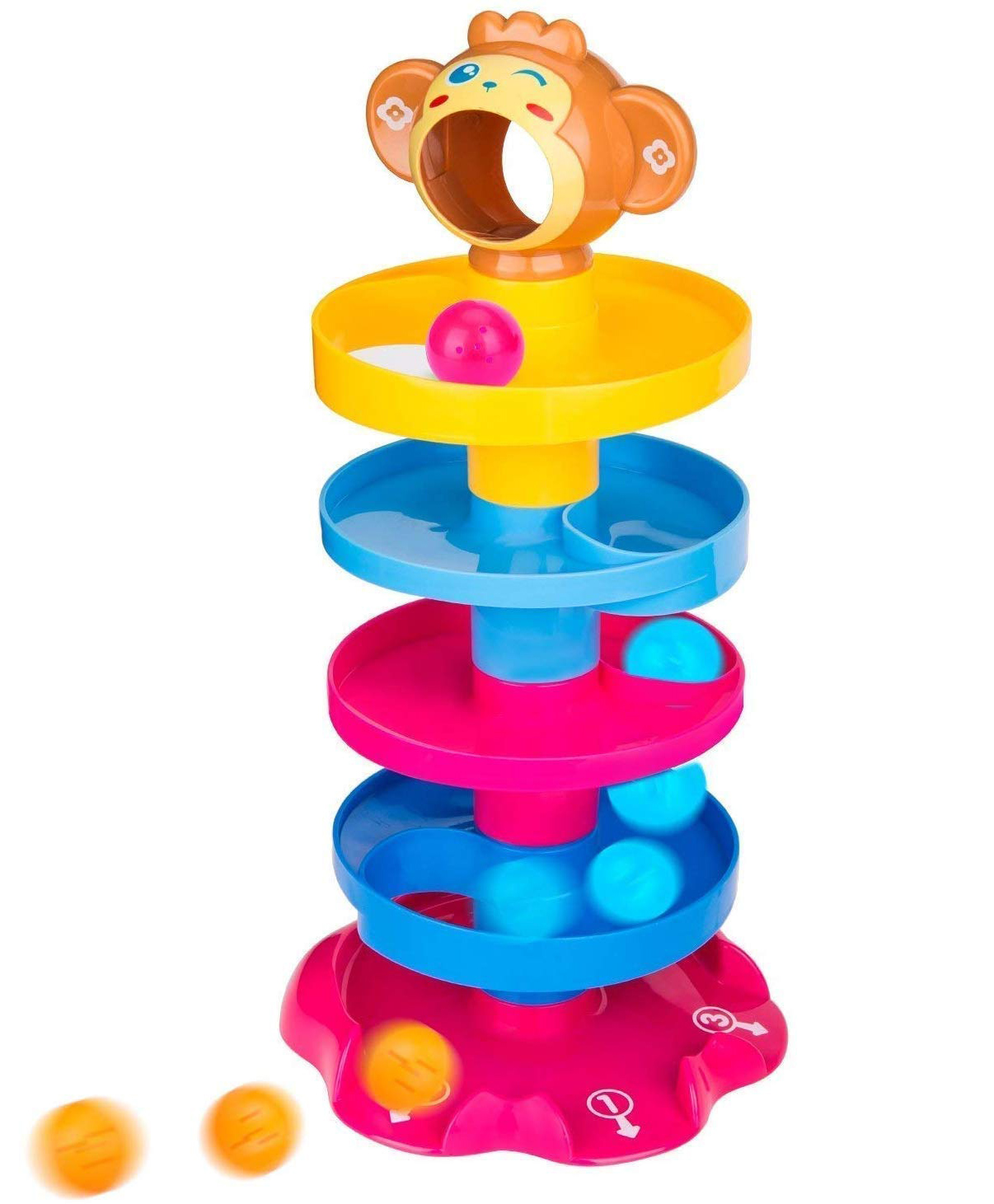 Muren 5 Layer Roll Ball and Roll Swirling Tower For Kids and Toddler Educational Development Toys- Multicolor(Color may Vary)-image-7
