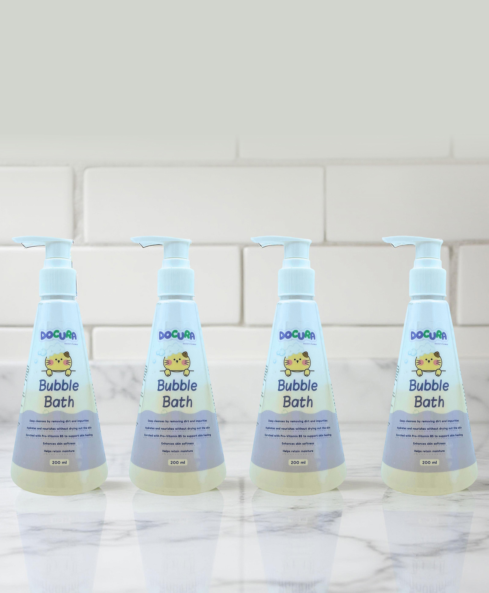 Docura Bubble Bath | Baby Body Wash | Bubble Bath to Hydrate Baby Skin | 200 ml (Pack of 4)-picture-10