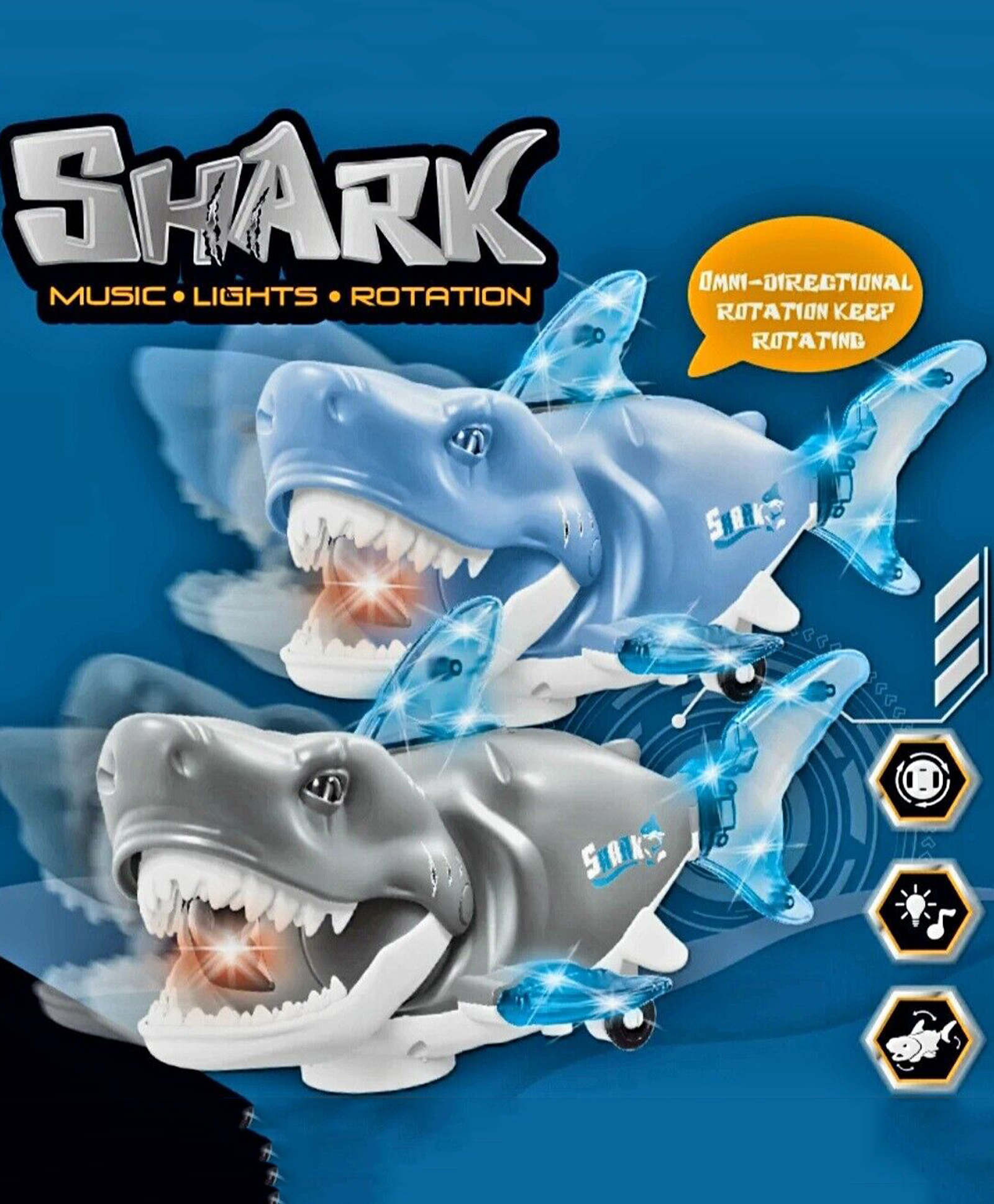 Sanjary battery operator Musical Shark Toy with Light and Music Animal Simulation Model Bump and Go Action Toy for Kids -Color May Vary-image-28