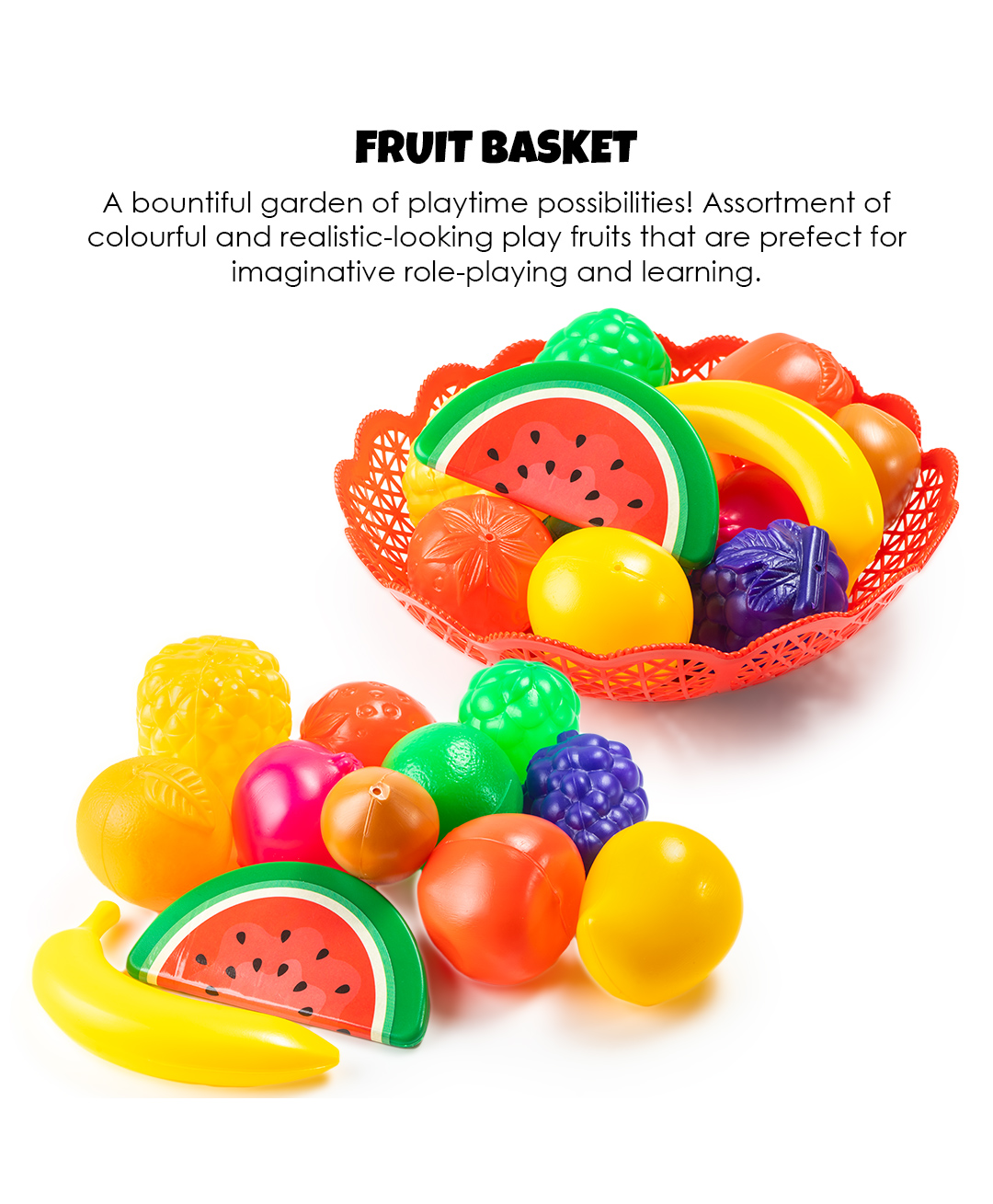 Ratnas Fruit Basket  Jali Play Foods Set - Color May Vary-picture-11