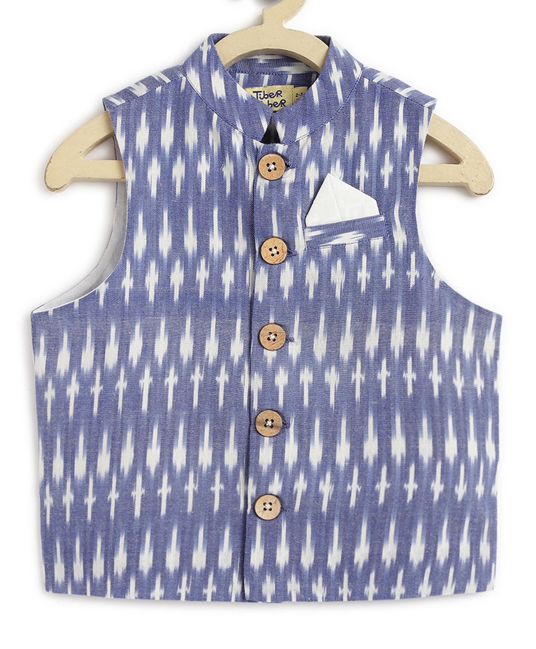 Tiber Taber Sleeveless Ikat Printed Jacket - Blue-picture-34