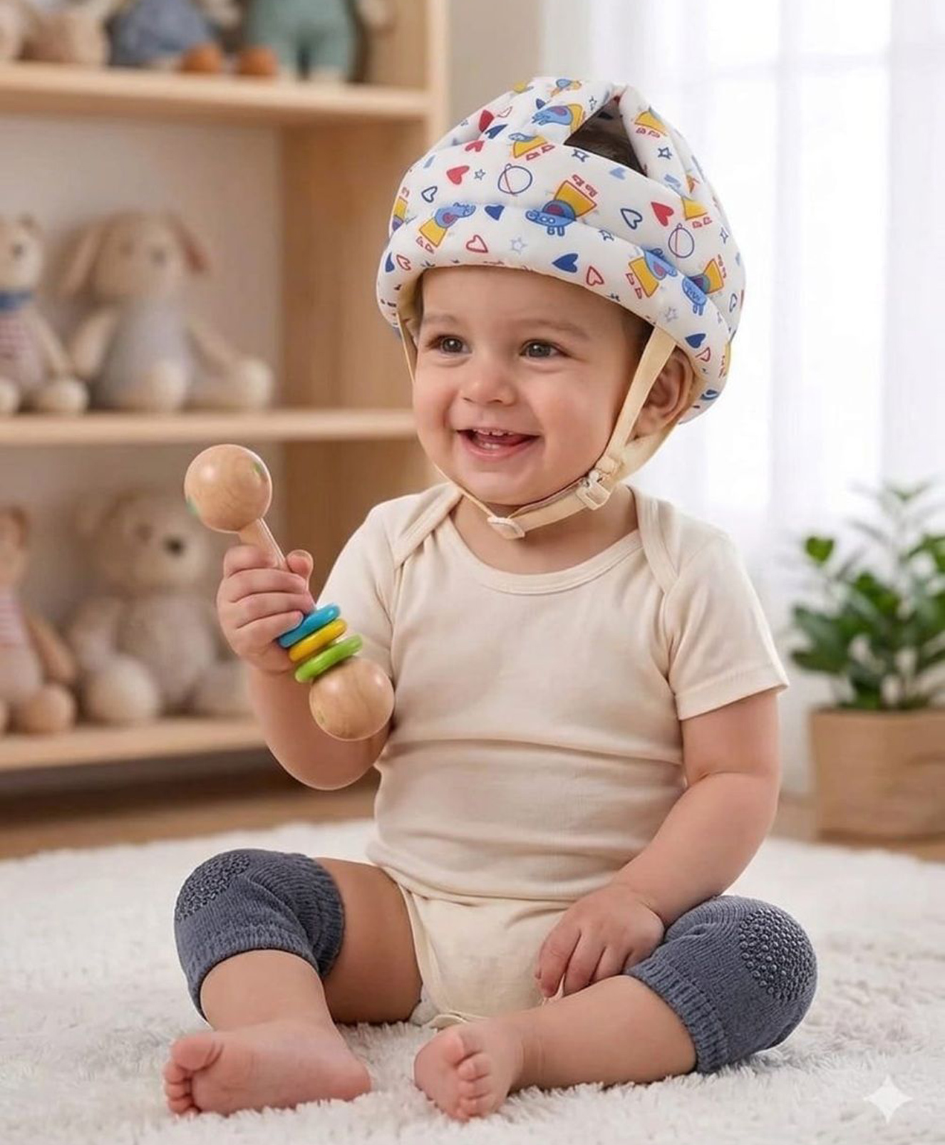 BOXOT IMPEX Adjustable Cushioned Baby Safety Helmet with knee pad (color may vary) HK-2-picture-17