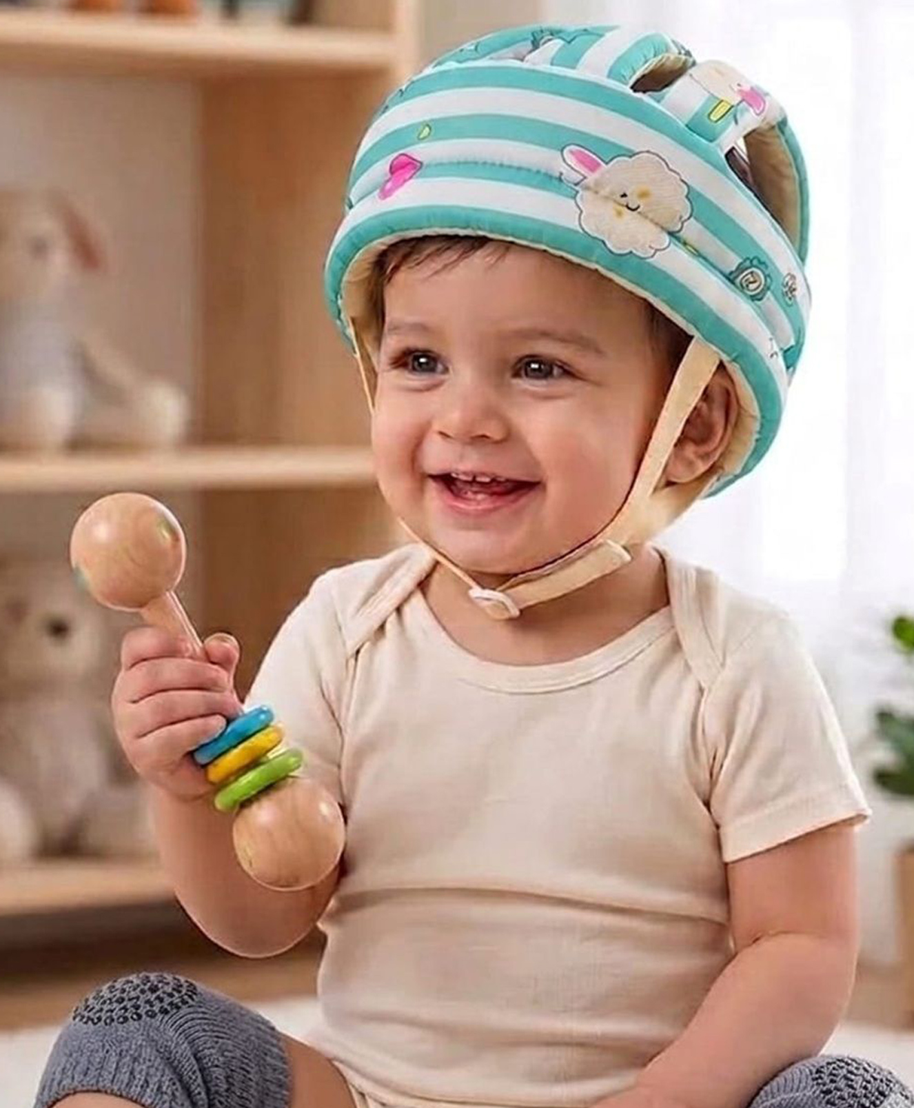 BOXOT IMPEX Adjustable Cushioned Baby Safety Helmet with knee pad (color may vary) HK-10-picture-22