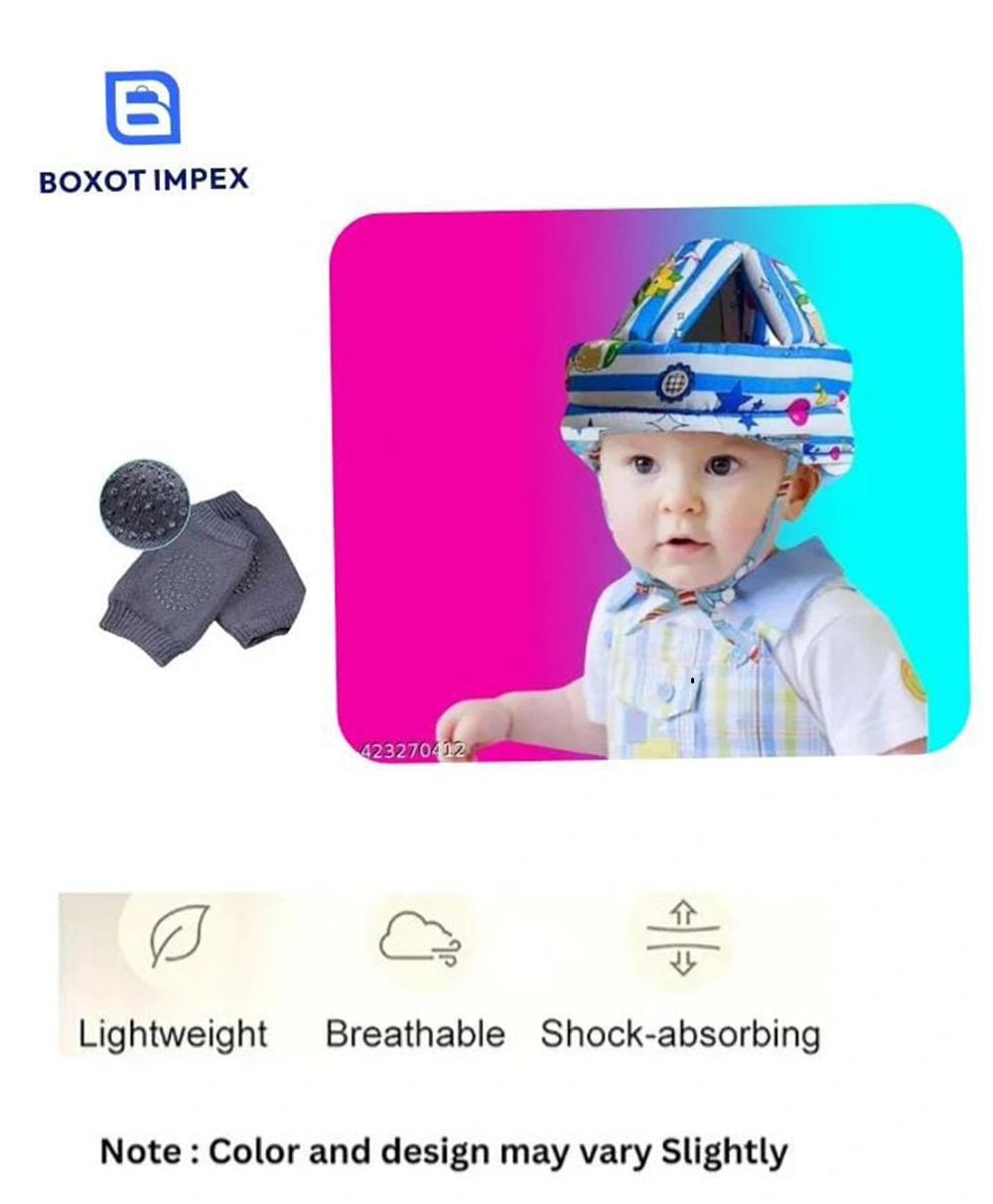 BOXOT IMPEX Adjustable Cushioned Baby Safety Helmet with knee pad (color may vary) HK-12-picture-25