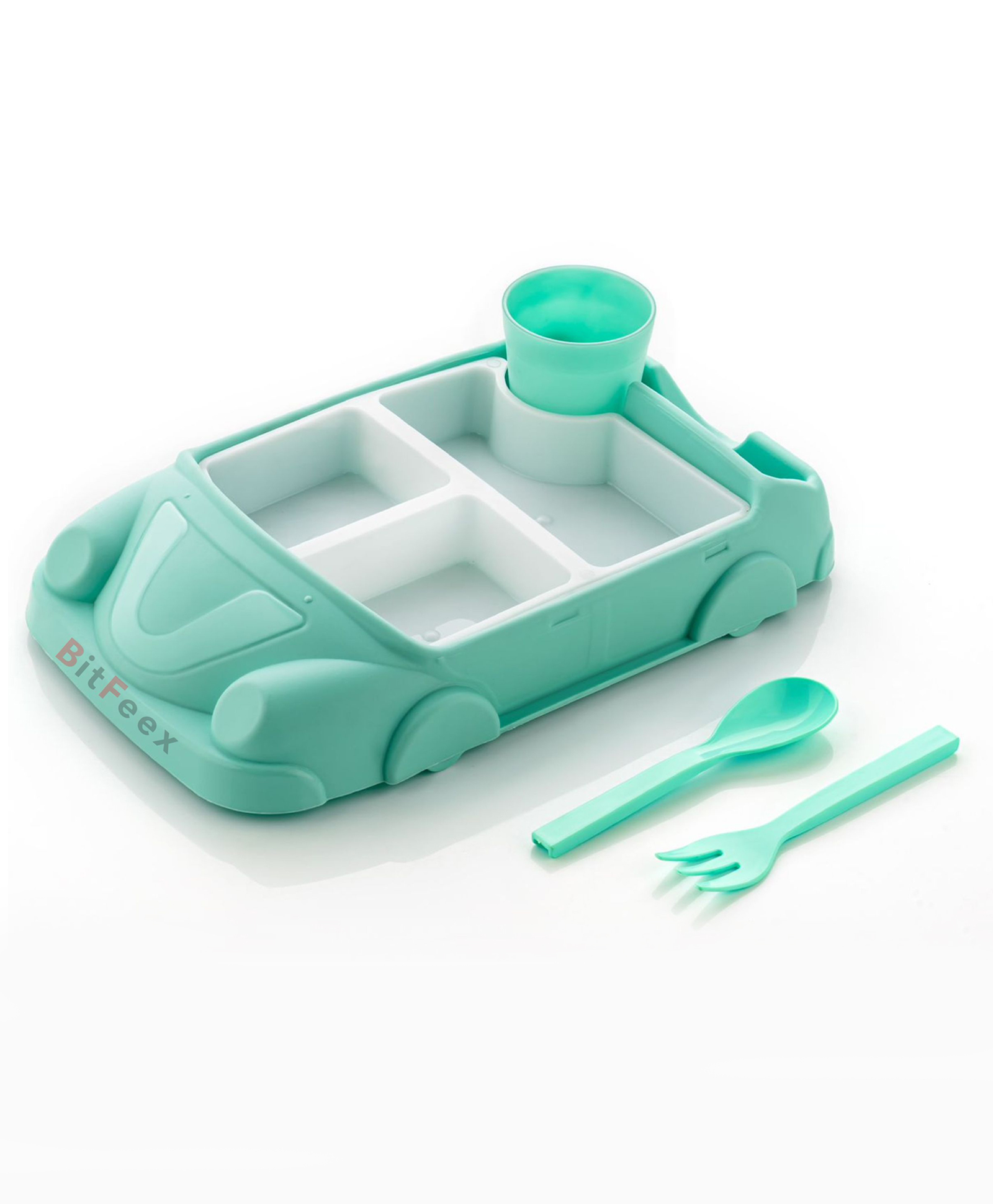 BitFeex Plastic Car Dish set Lunch Dinner Set Creative car Shape-Blue-picture-42