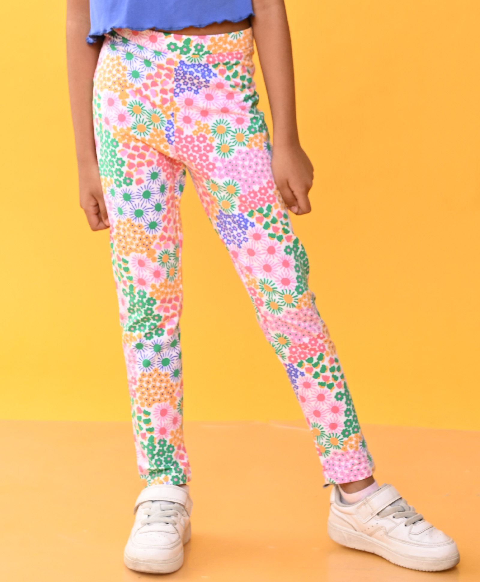 Anthrilo Floral Printed Leggings - Pink-image-1