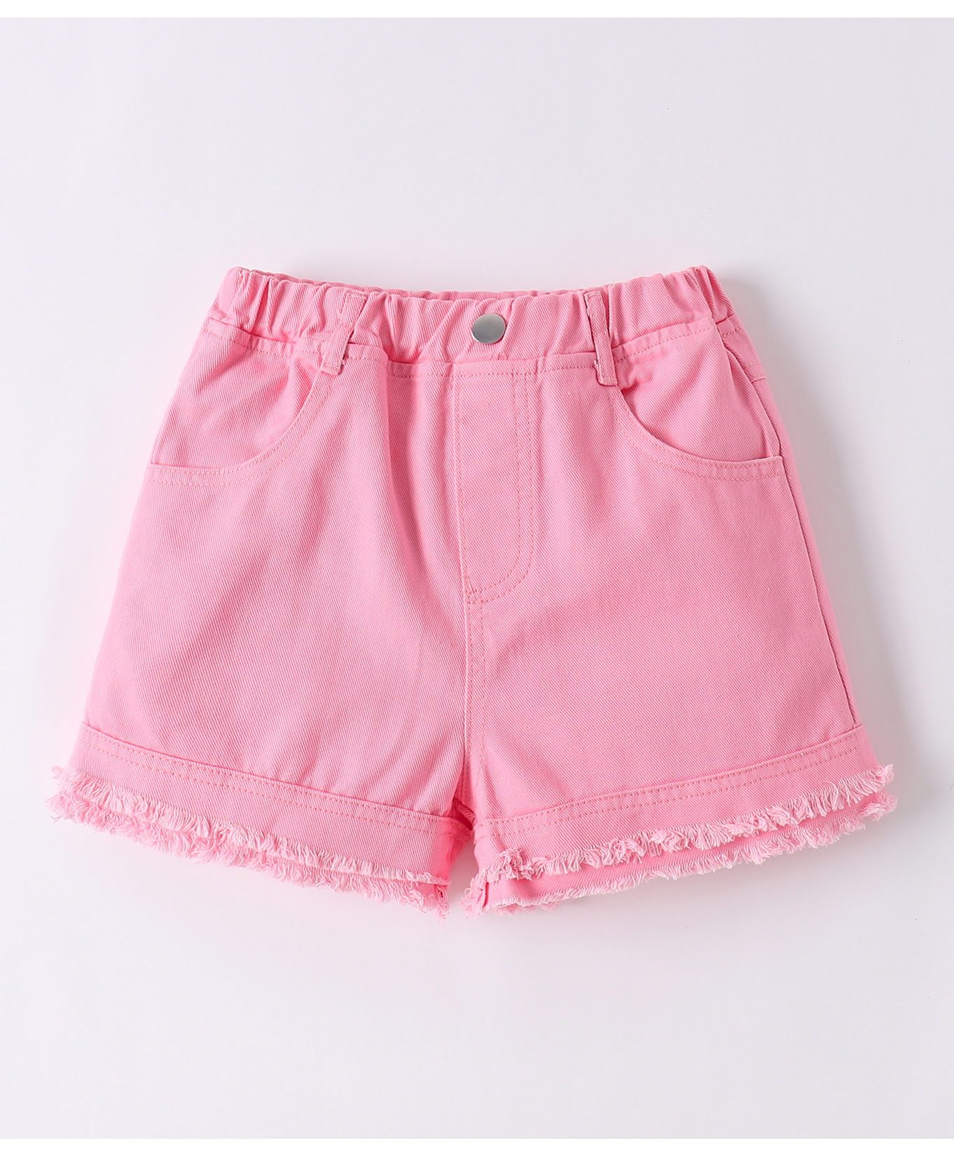 Kookie Kids Denim  Solid Shorts  - Pink-image-26
