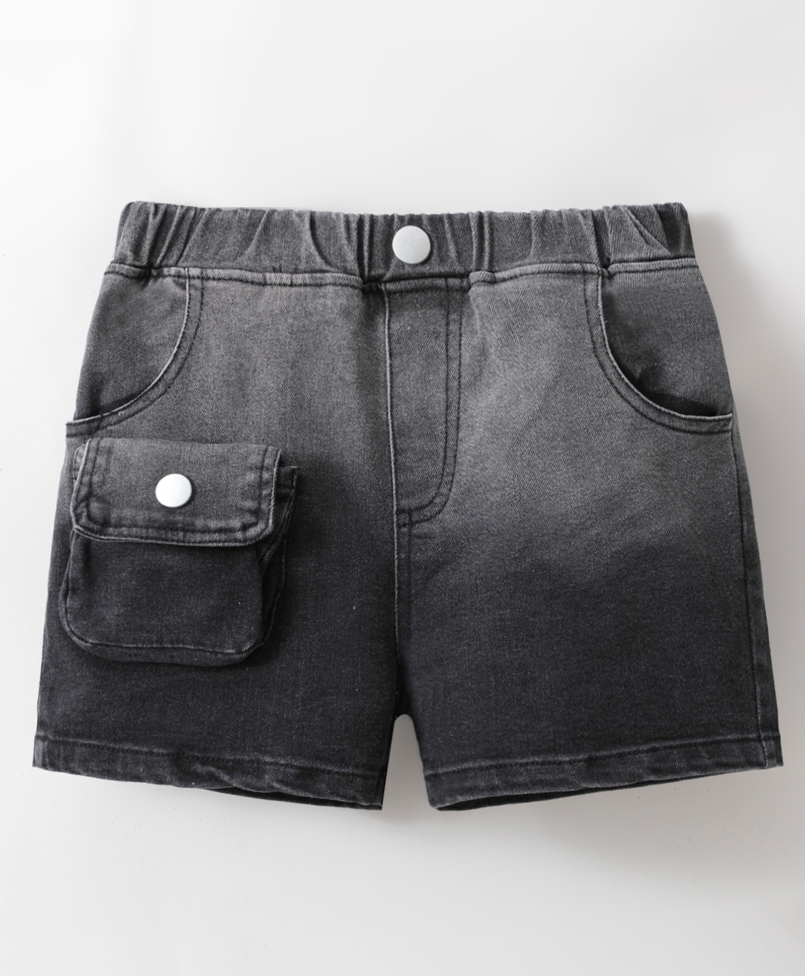 Kookie Kids Denim Washed Shorts - Black-picture-11