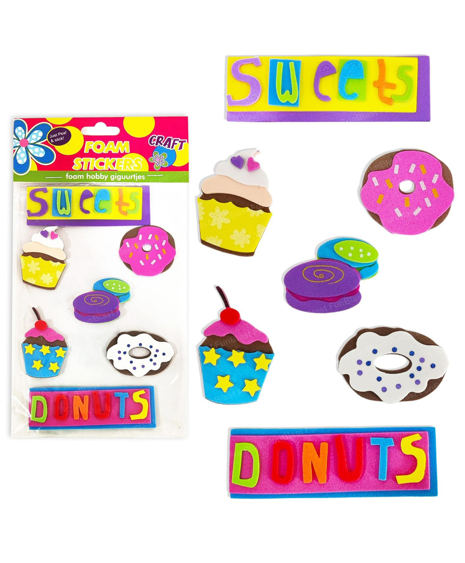 FunBlast Donuts Theme Foam Stickers for Kids  Multicolor-image-41