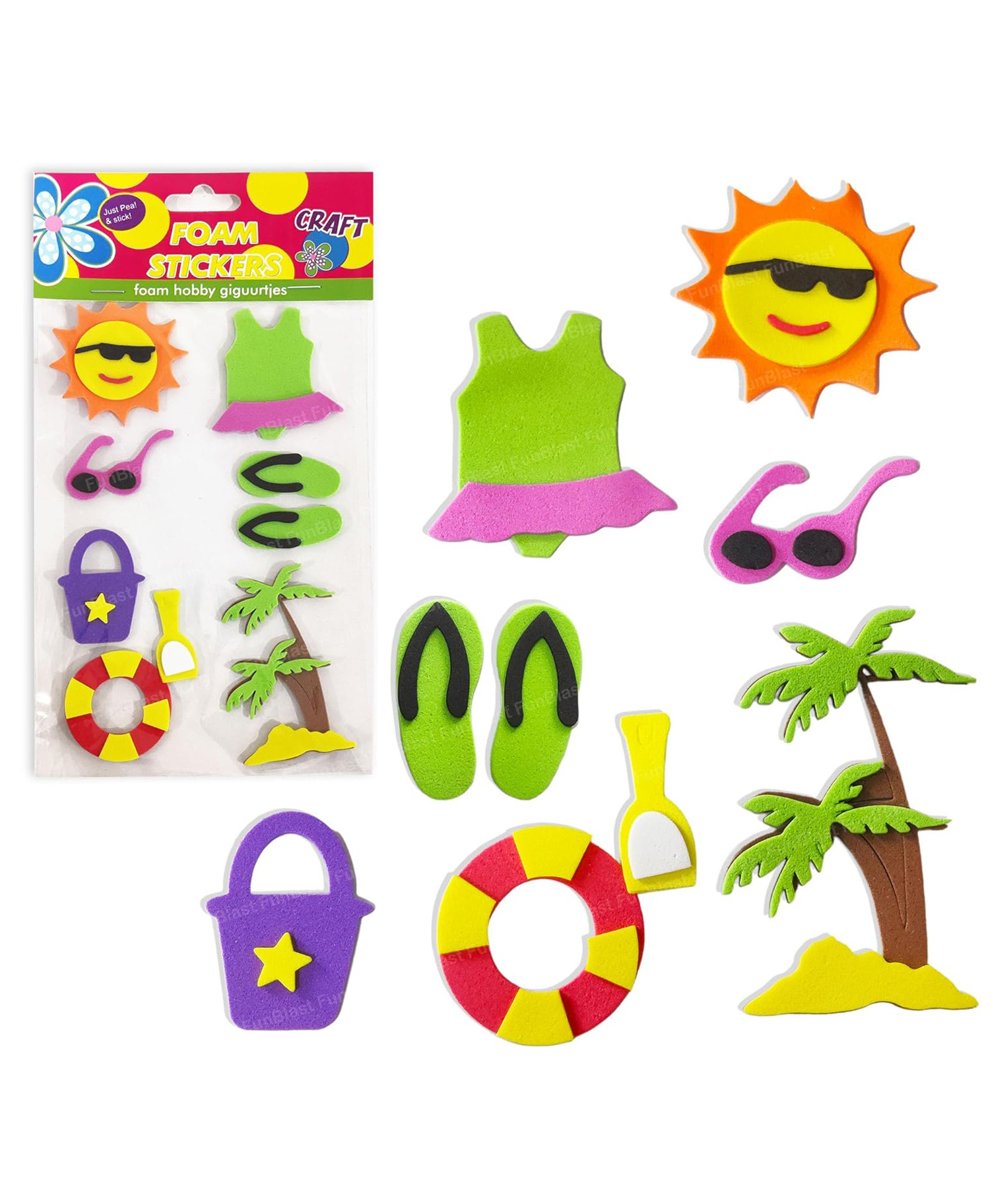 FunBlast Beach Theme Foam Stickers for Kids  Multicolor-picture-10