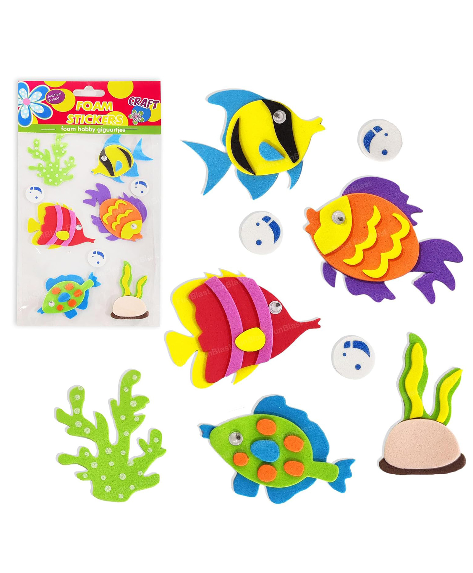 FunBlast Aquatic Animal Theme Foam Stickers for KidsMulticolor-image-3