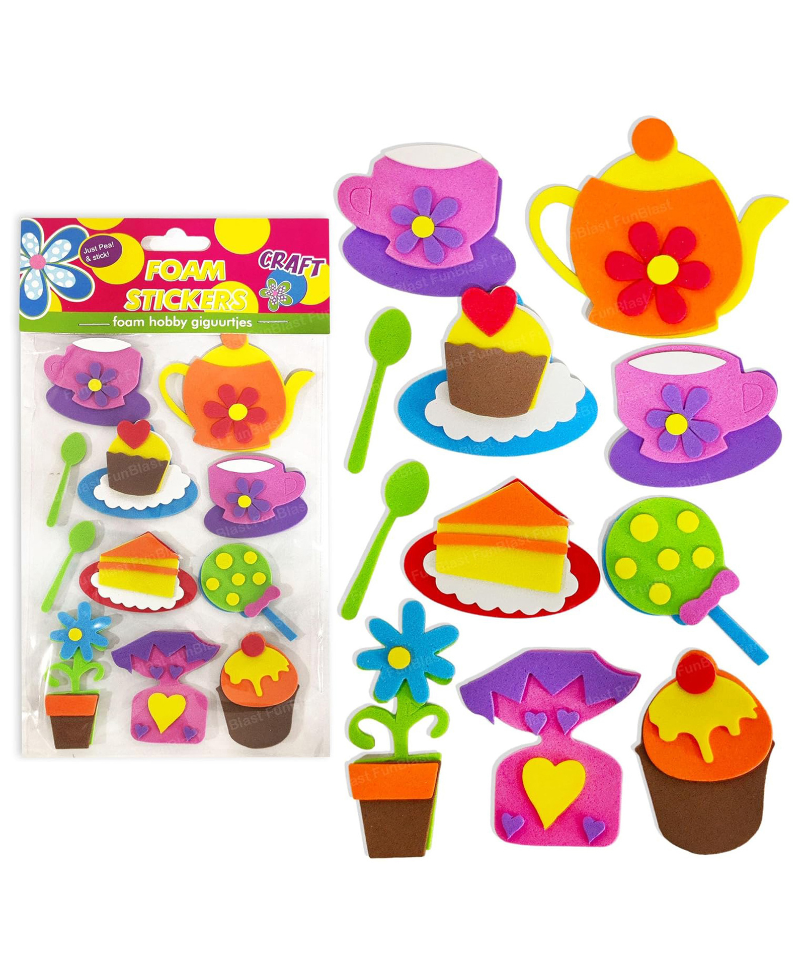 FunBlast Tea Set Theme Foam Stickers for Kids  Multicolor-image-2
