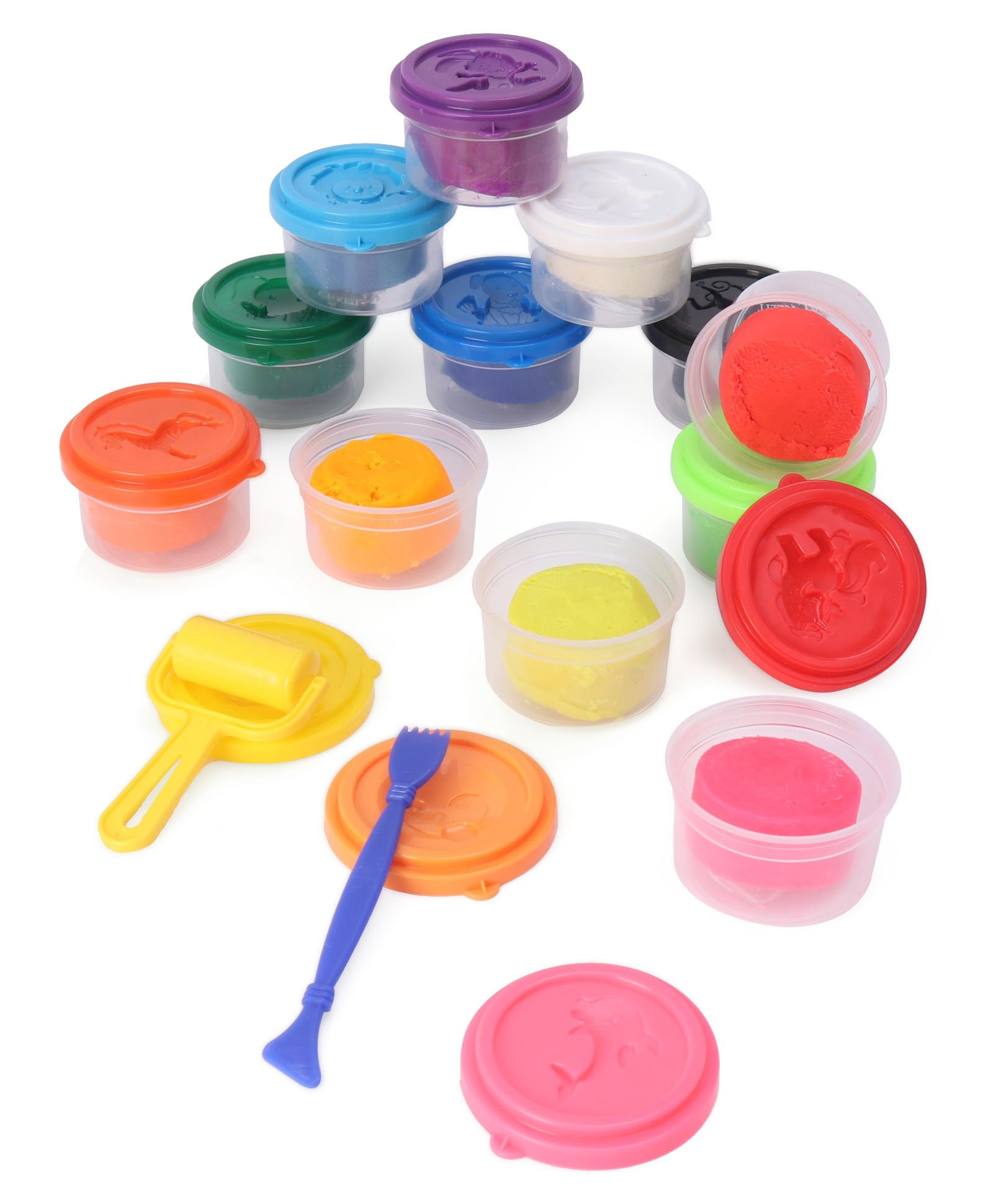 Faber Castell Little Creatives Modelling Dough Set of 12 Regular & Neon - Multicolour