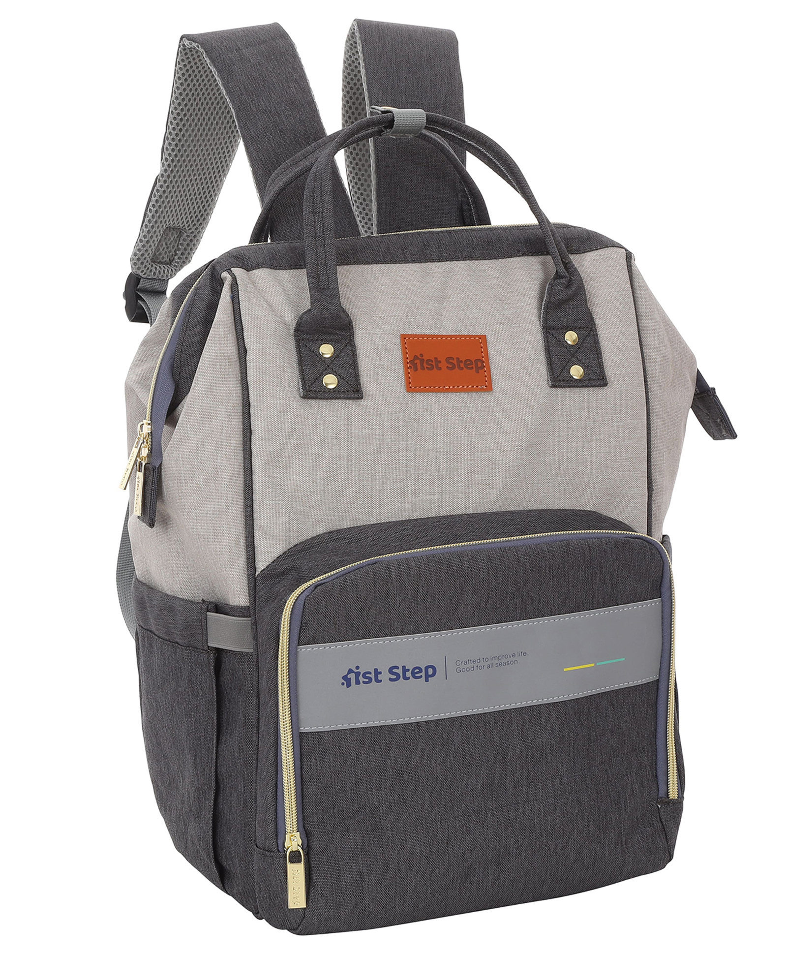 1st Step Smart And Multi-Functional Diaper Bag Backpack Diaper Bag (Grey)-picture-33