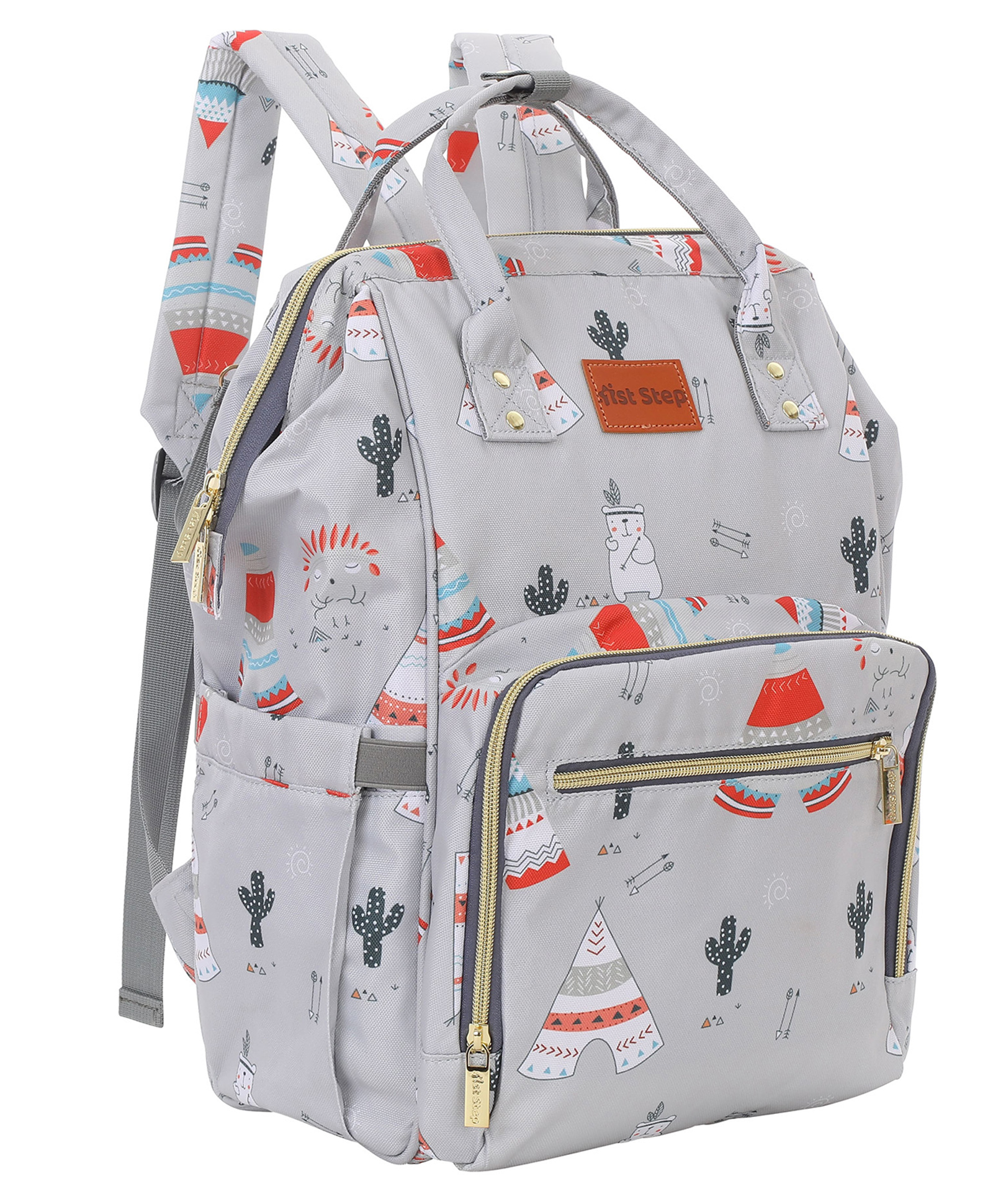 1st Step Smart And Multi-Functional Diaper Bag Backpack Diaper Bag (Grey)-picture-32