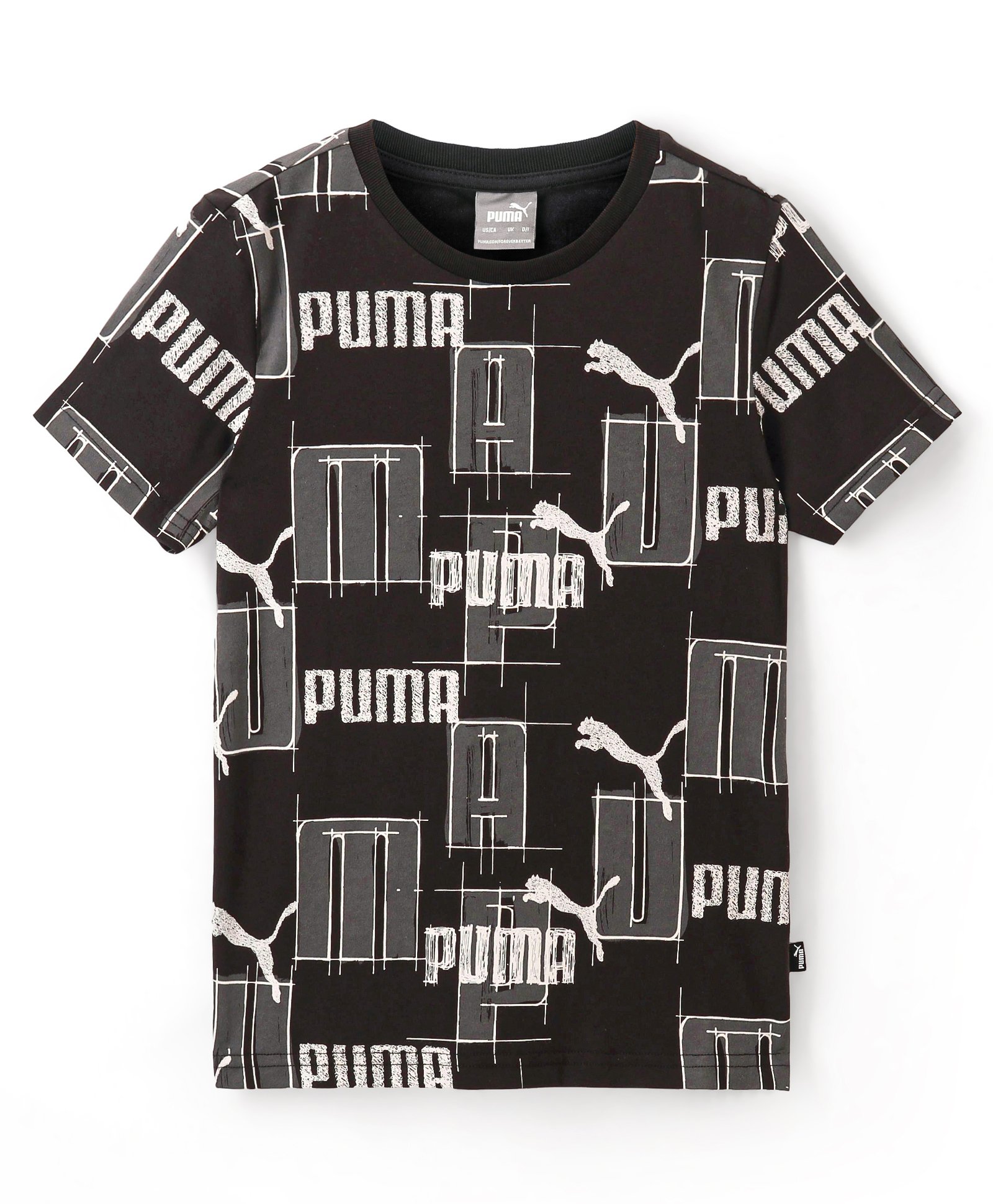 PUMA Cotton Knit Half Sleeves Logo Print T-Shirt - Black-picture-37