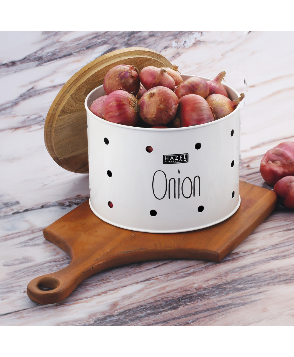HAZEL Onion Container Storage for Kitchen Onion Box for Kitchen Storage, White, Store up to 2.5 Kg-picture-37