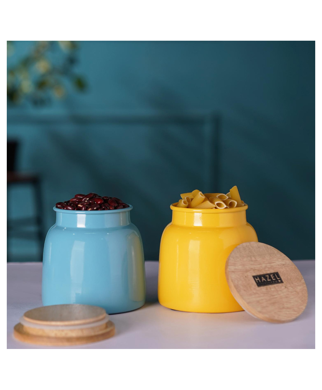 HAZEL Storage Container for Kitchen Air Tight Container for Storage with Lid, Set of 2, Yellow & Blue, 750 ml-picture-30