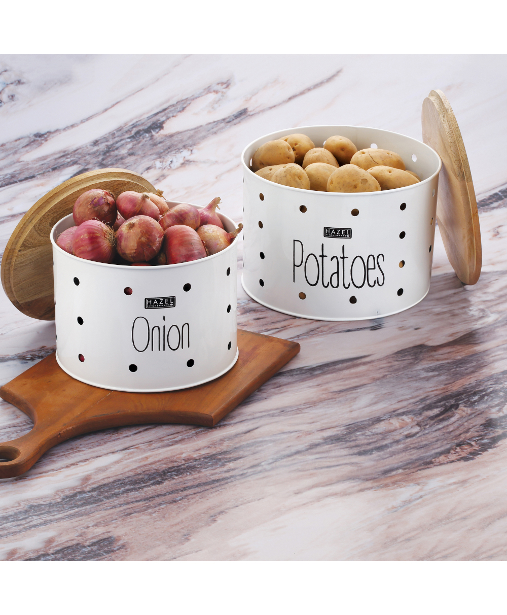 HAZEL Potato Onion Storage Container for Kitchen Onion and Potato Container, Set of 2-picture-36