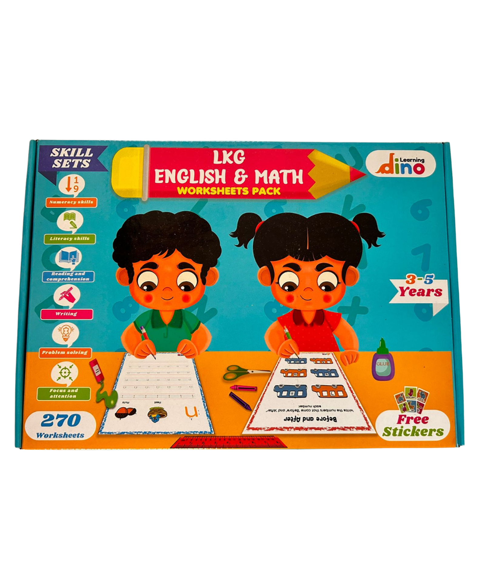 learning dino LKG Practice Worksheets Combo -Pack (English & Math) - 270 Worksheets - English-picture-11