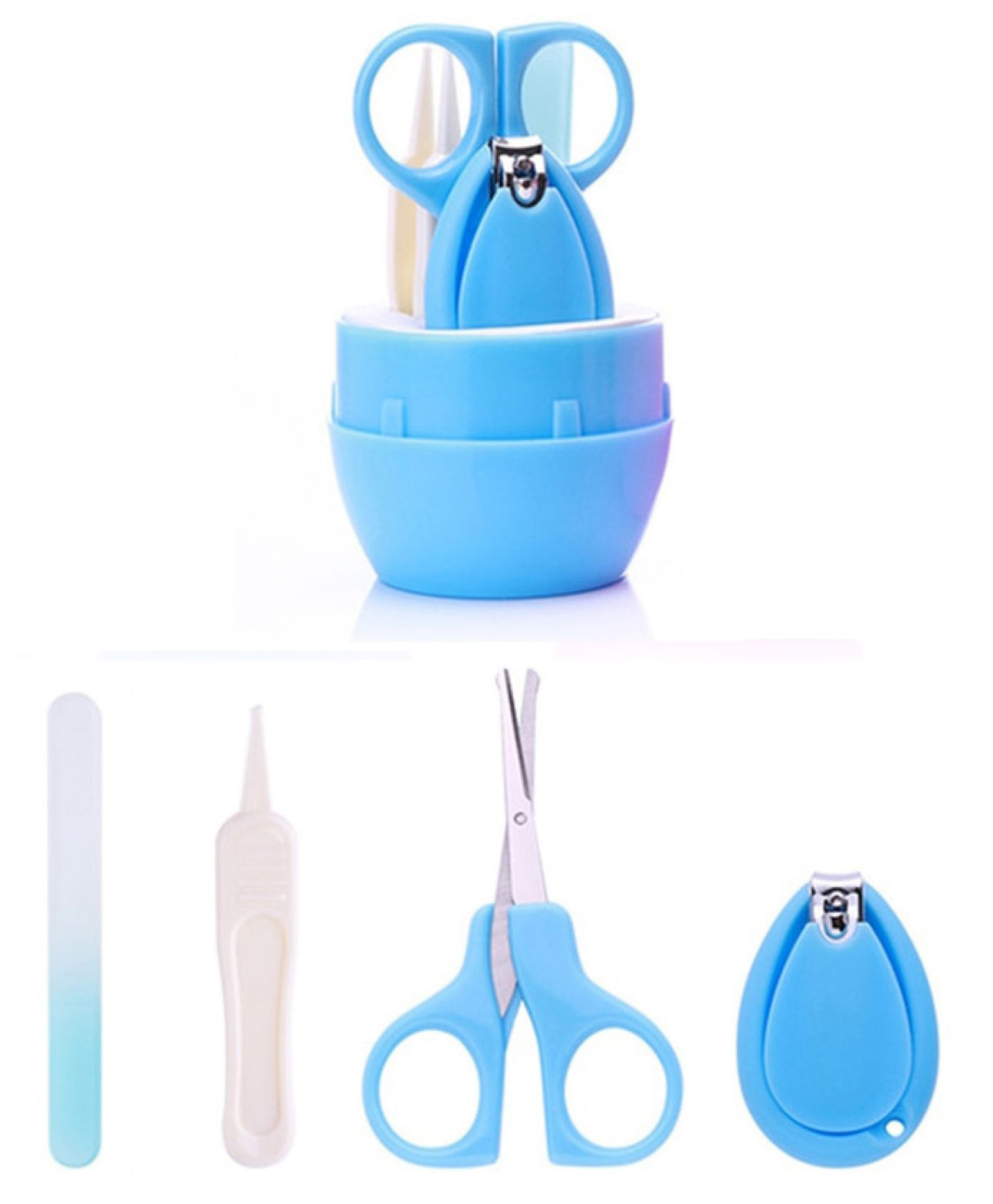 DOMENICO Portable Baby Care Grooming Kit Pack of 4 - Blue-picture-2