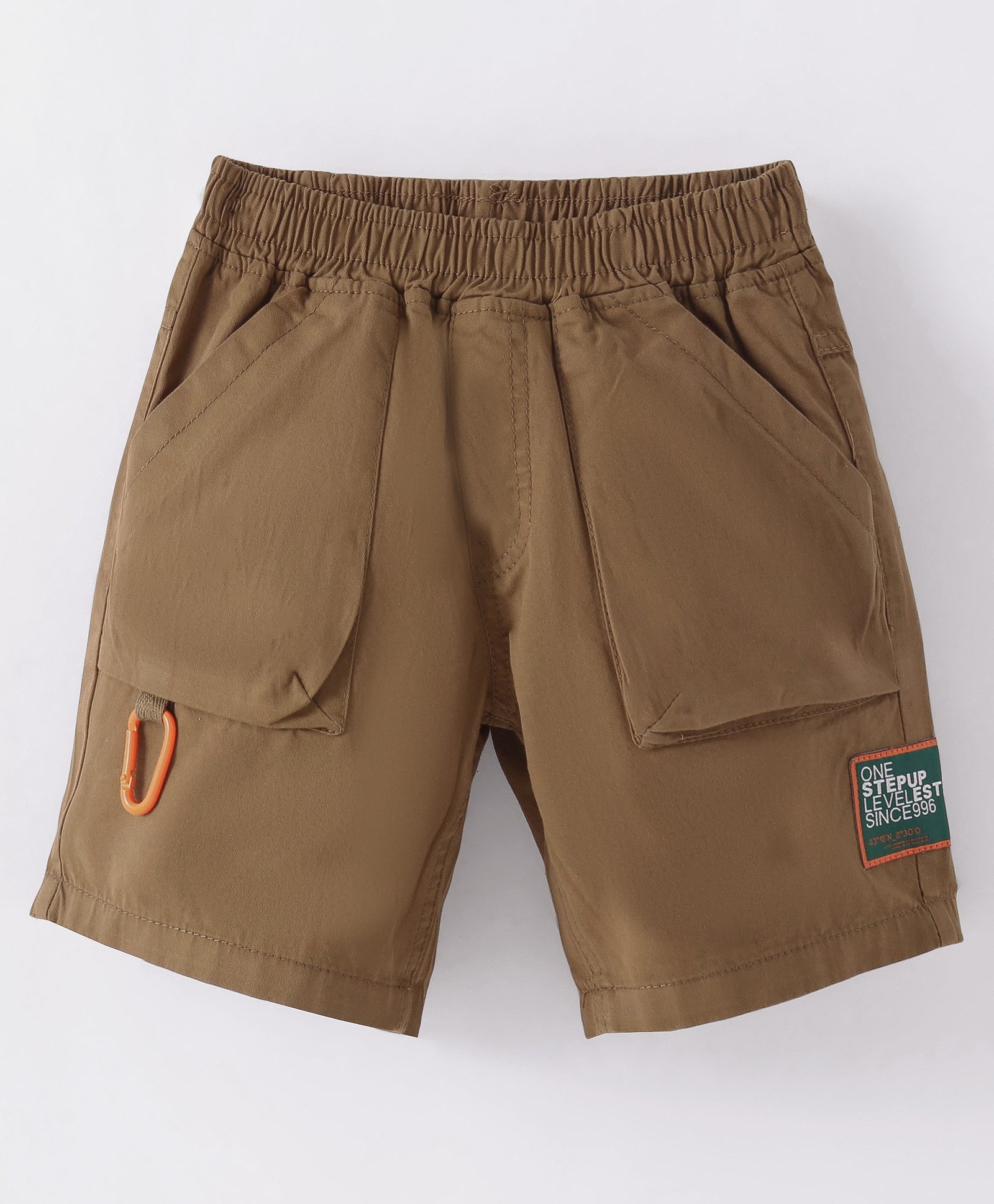 Little Kangaroos Cotton Knit Above Knee Length Shorts Solid Colour - Beige-picture-14