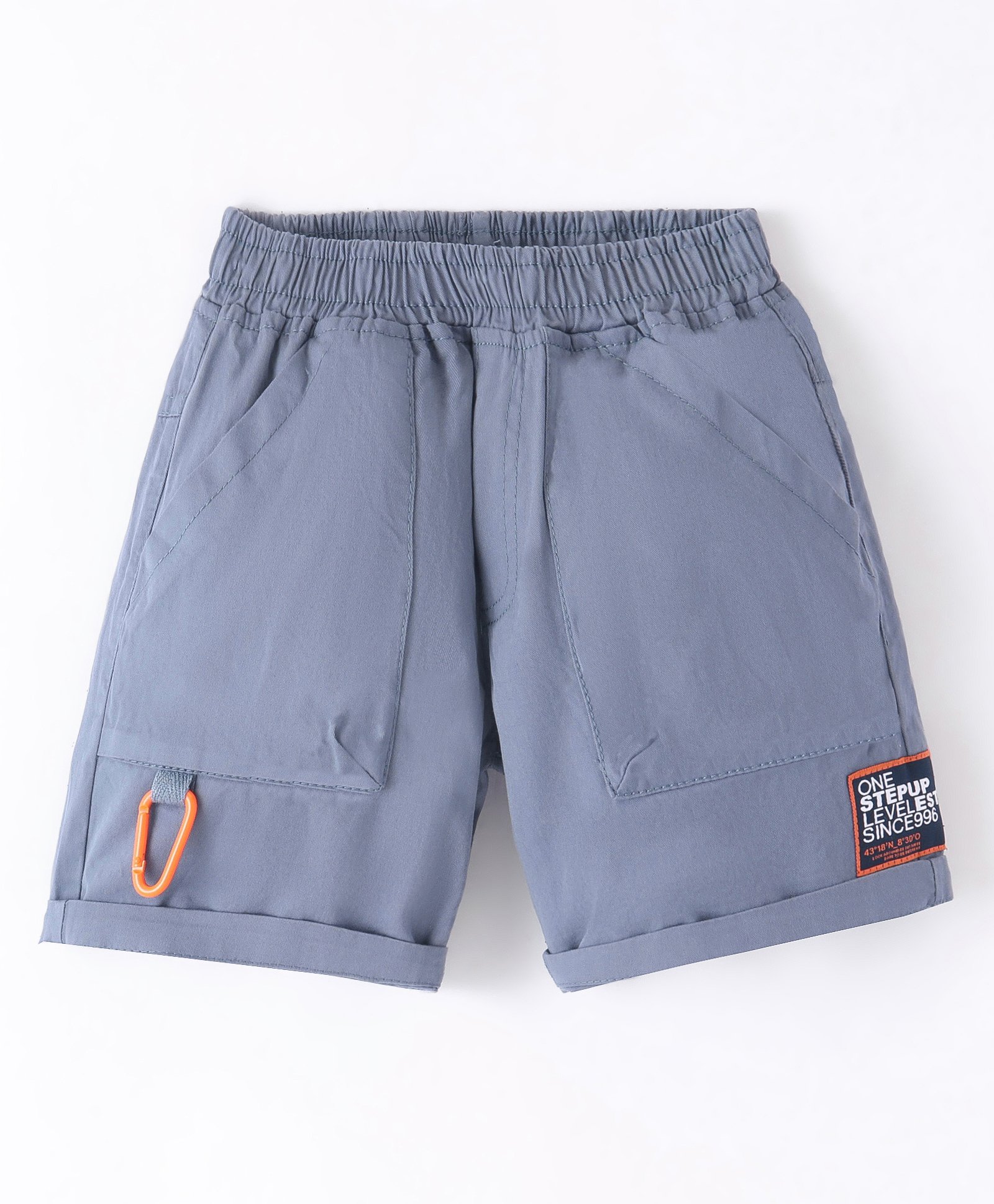 Little Kangaroos Cotton Knit Above Knee Length Shorts Solid Colour - Blue-image-39