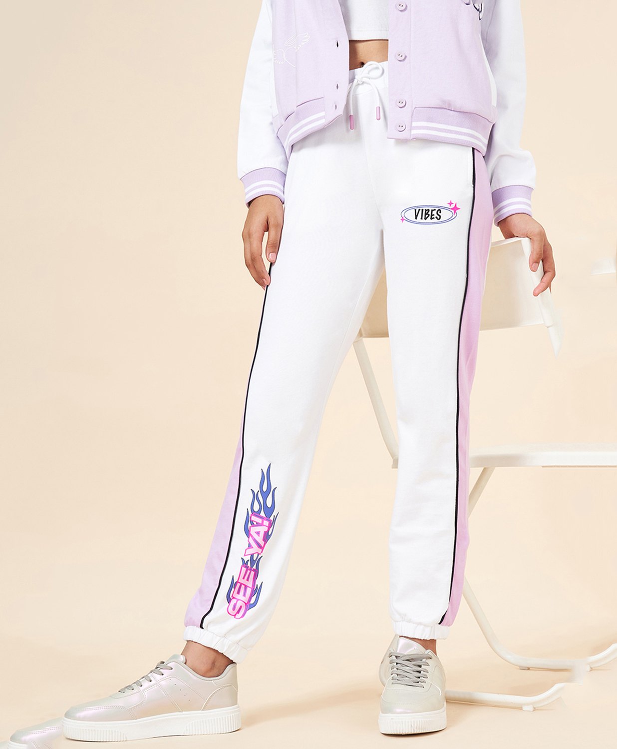 Coolsters by Pantaloons See Ya Text Printed Cotton  Joggers - White-picture-28