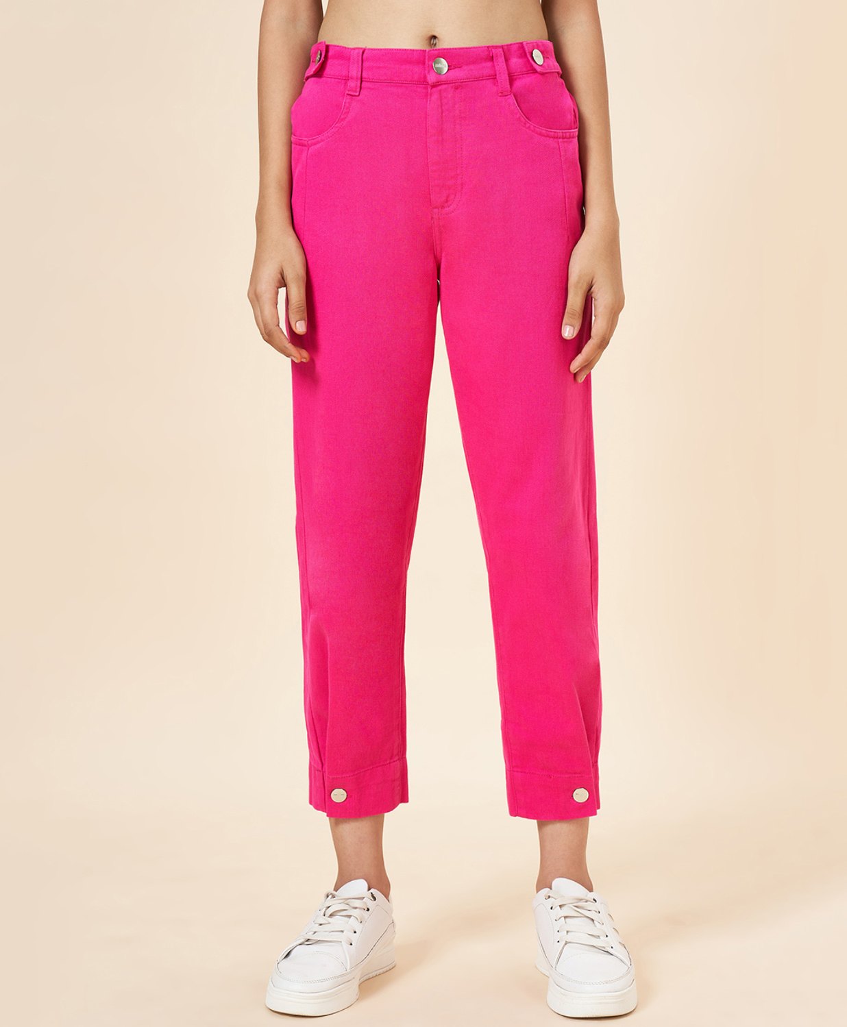 Coolsters by Pantaloons Solid Cotton Pant - Pink-picture-13