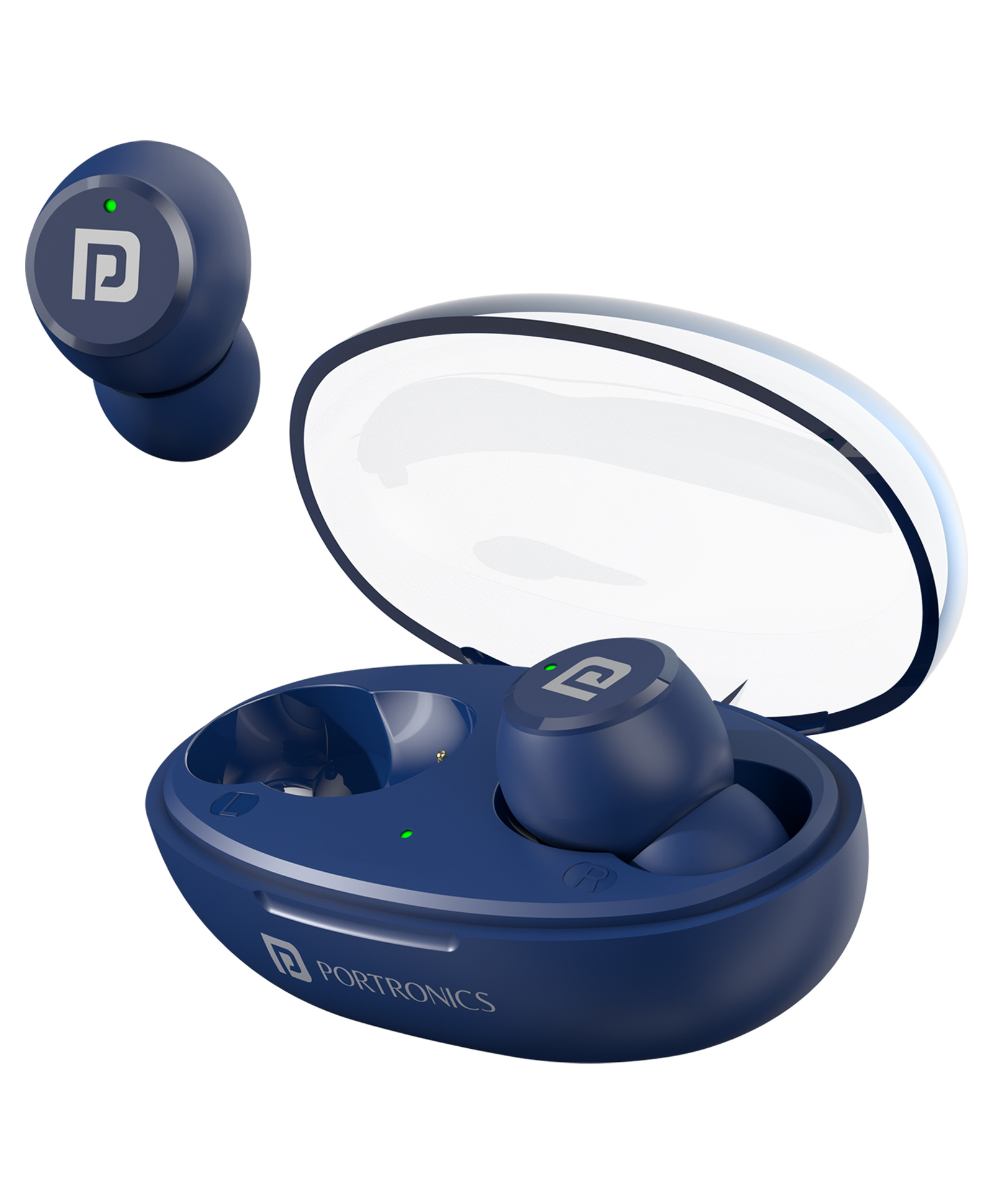 Portronics POR-2226 Harmonics Twins S13 in Ear True Wireless Earbuds with Mic 24H Playtime Game  Music Mode Touch Control 8mm Driver Bluetooth 5.3v IPX5 Water Resistance Type C Fast Charging-Blue-image-49