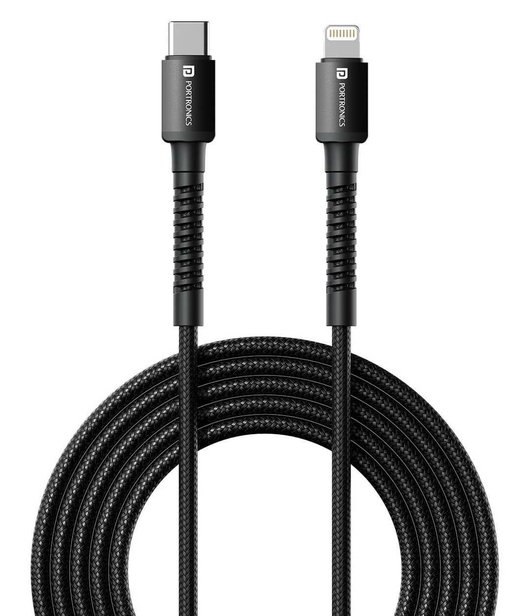 Portronics POR-2166 Konnect X Type C to 8 Pin 27W Fast Charging Cable Premium TPE Material Support to all Lightning Devices 1M Length-Black-image-19