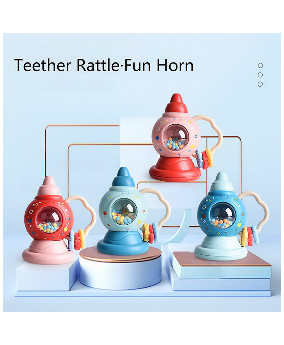 NEGOCIO Baby Teether Rattle Pacifier Accessories Hand Shaking Fun Horn Sucking Needs - PACK OF 4 - COLOR MAY VARY-image-22
