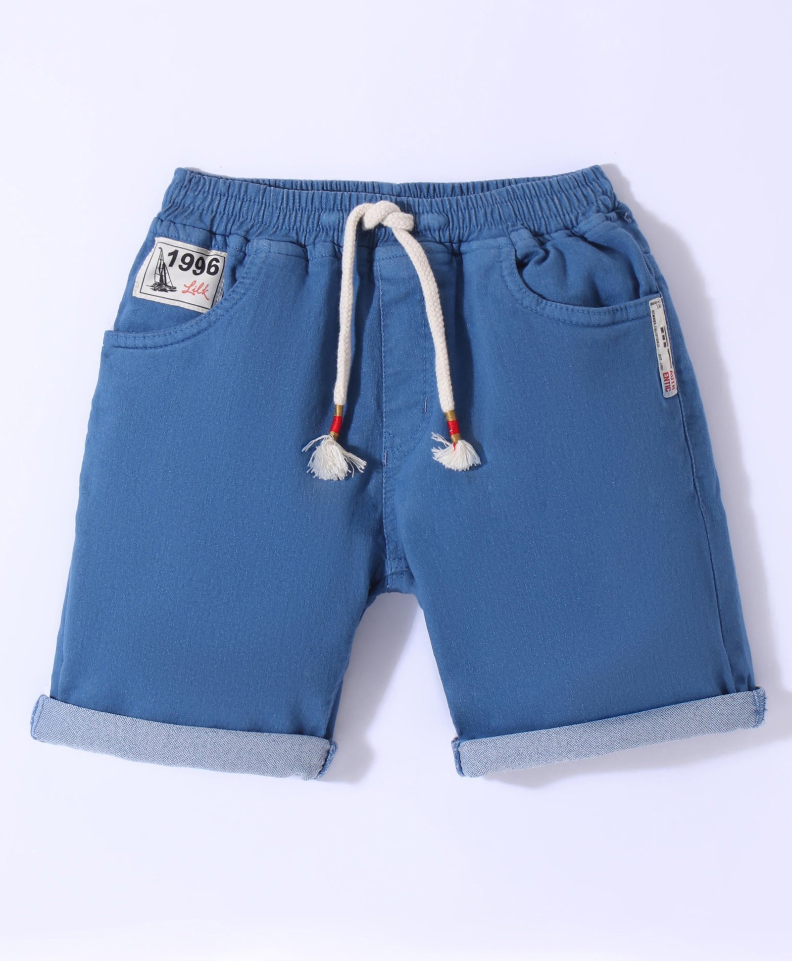 Little Kangaroos Cotton Woven Above Knee Length Solid Shorts - Dark Blue-picture-17
