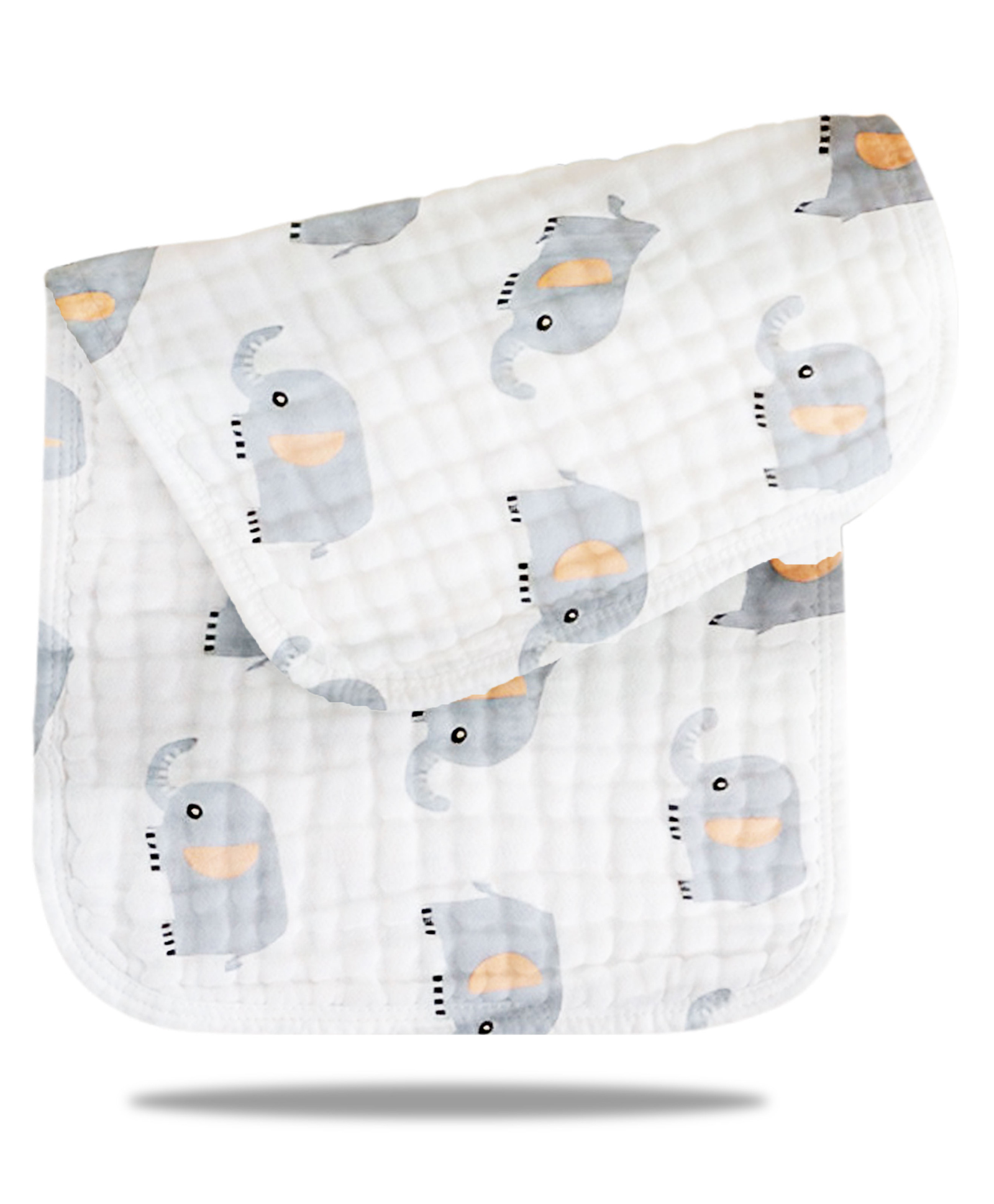 Bembika Baby Burp Cloths for Boys Girls Baby Muslin Burping Cloth Elephant Pattern - Grey-image-12