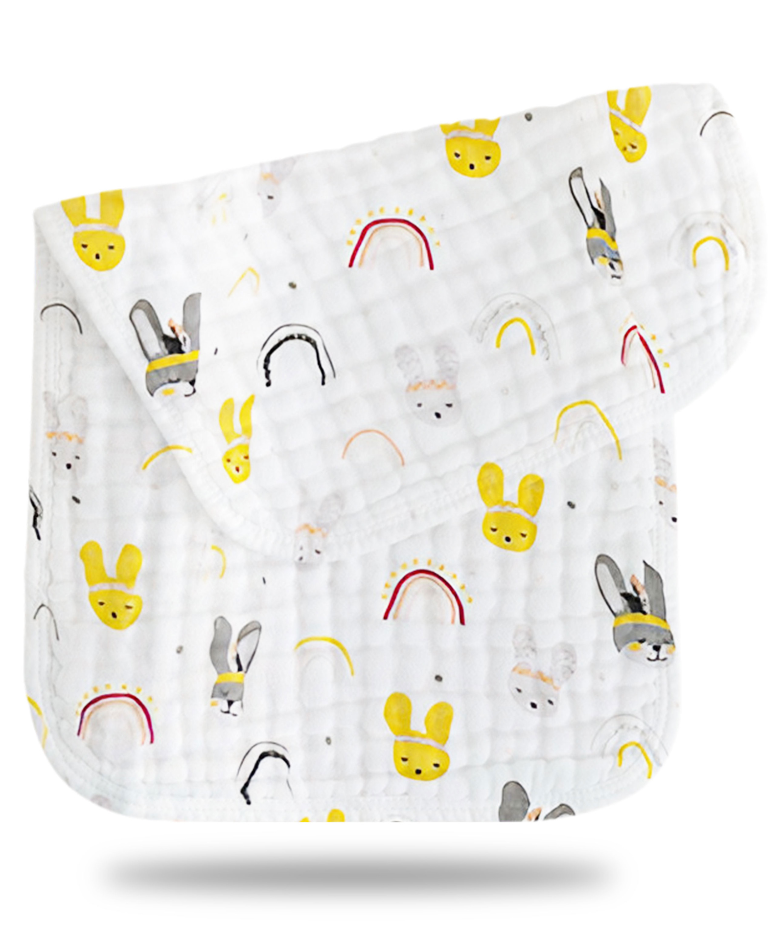 Bembika Baby Burp Cloths for Boys Girls Baby Muslin Burping Cloth Rabbit Pattern - White-image-46