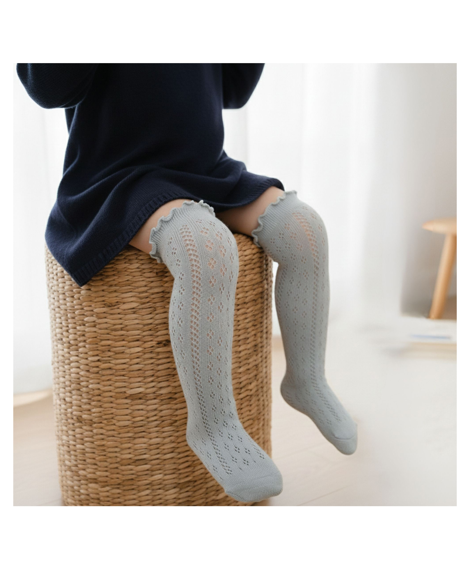Bembika Baby Knee High Socks Baby Girls Boys Cotton Knee Socks Cute Fashion Soft Elastic Socks For Toddlers - Grey-picture-22