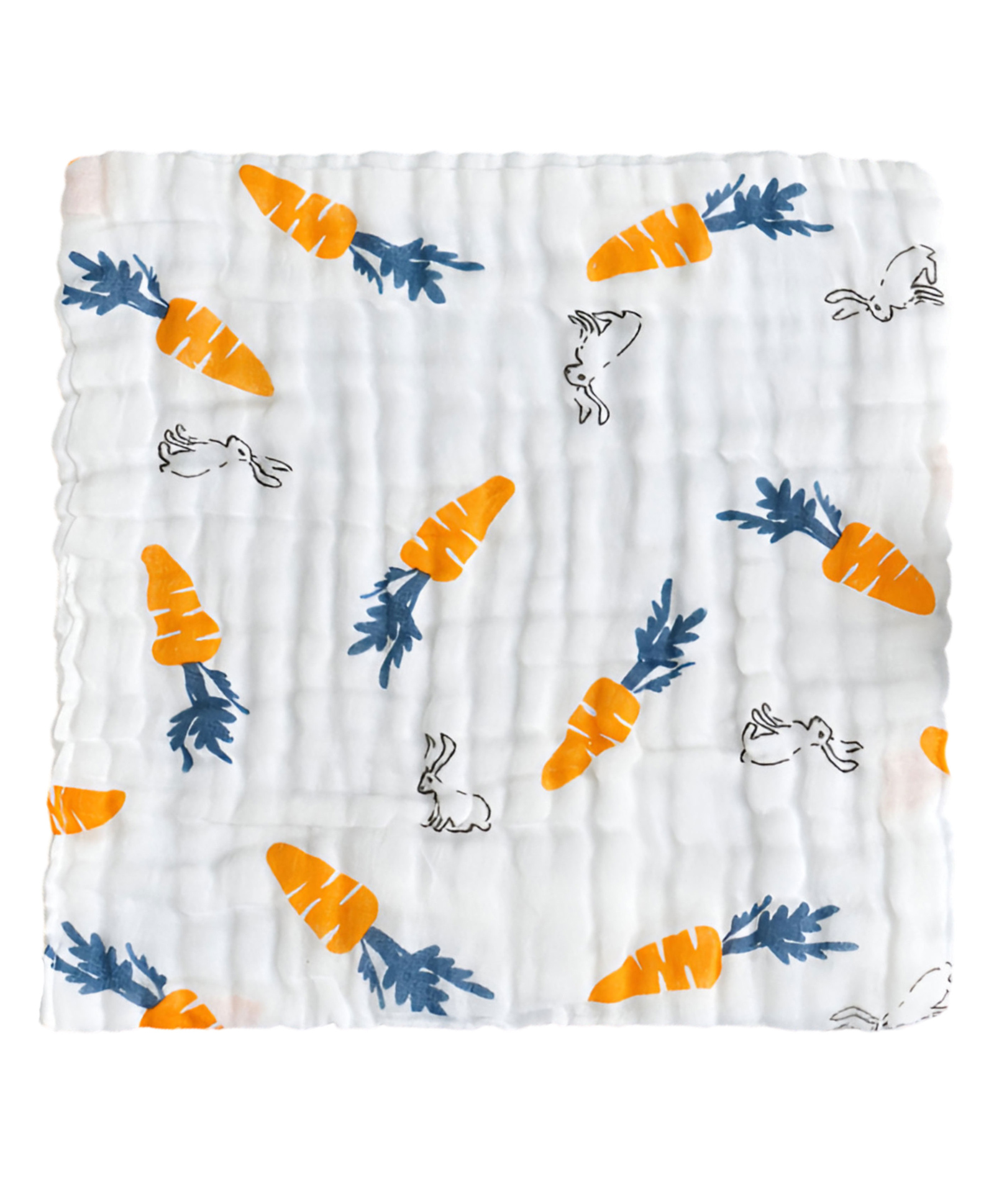 Bembika Baby Face Towels for Boys Girls Fleece Muslin Wash Cloth Carrot Pattern - Orange-image-7