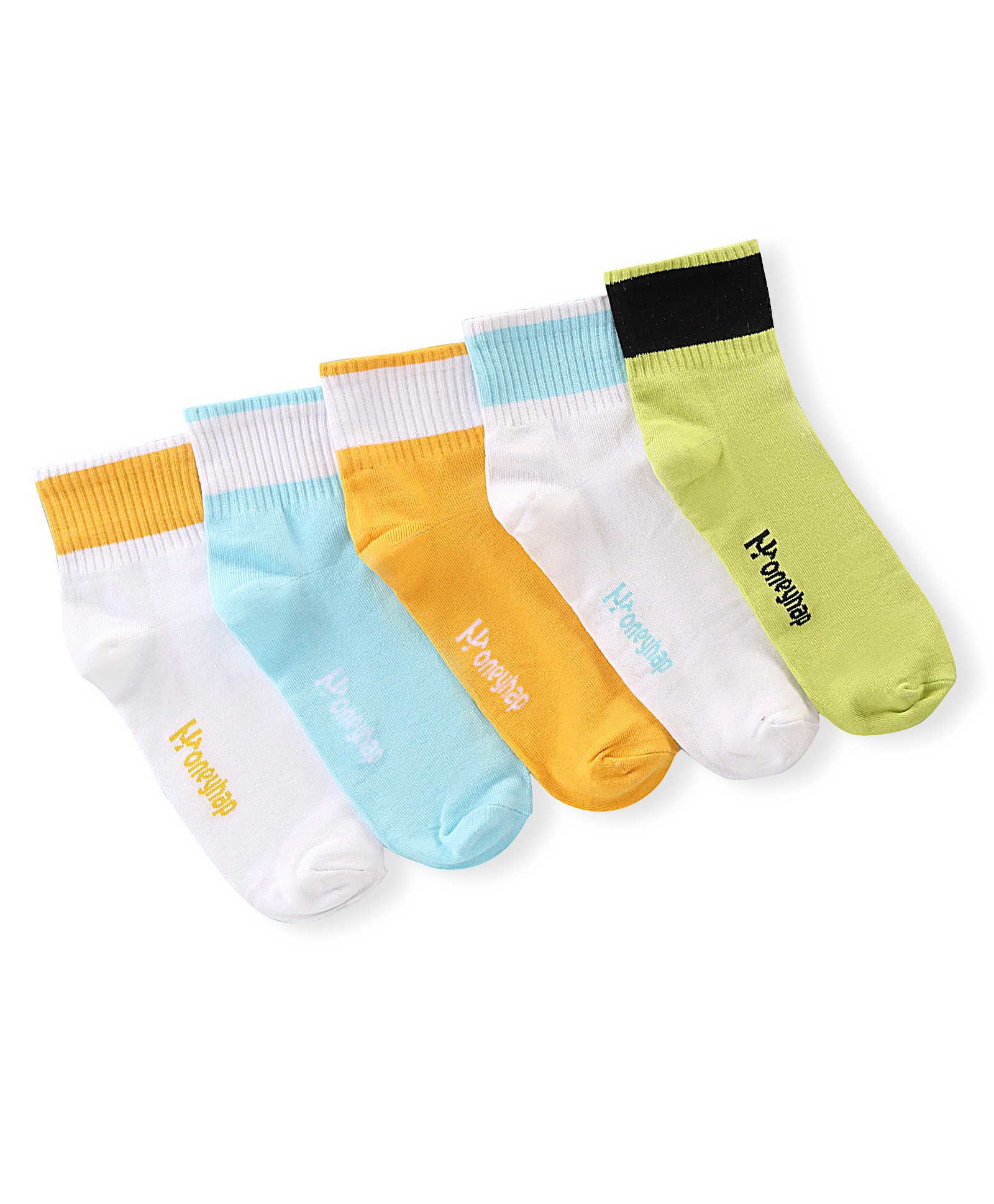 Honeyhap Premium Cotton Bamboo Knit Ankle Length  Socks with Bio Finish Text Design Pack of 5 - Multicolour-picture-18