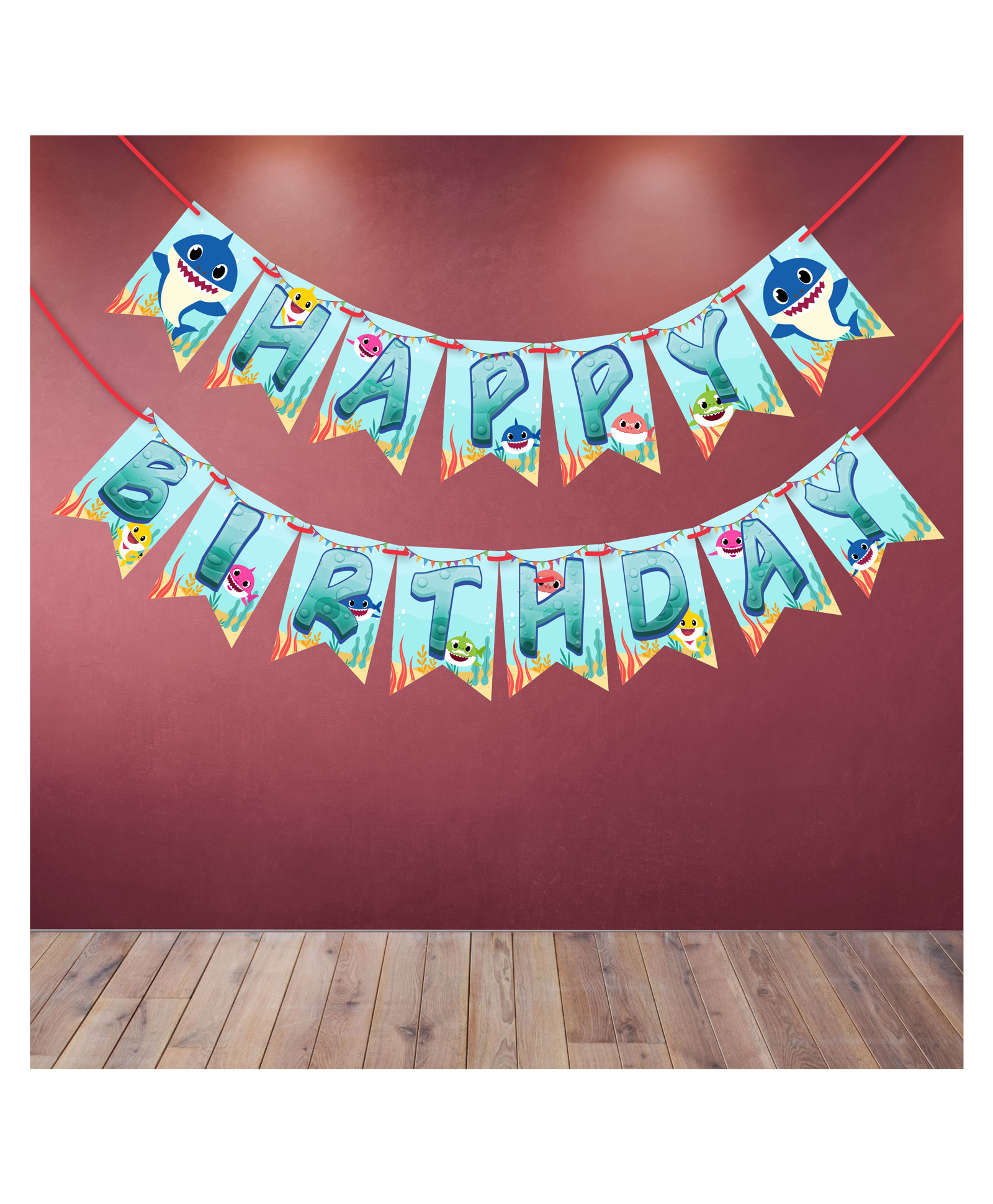 Wobbox Happy Birthday Banner, Baby Shark Theme Decoration Items Blue -Pack Of 1-image-30