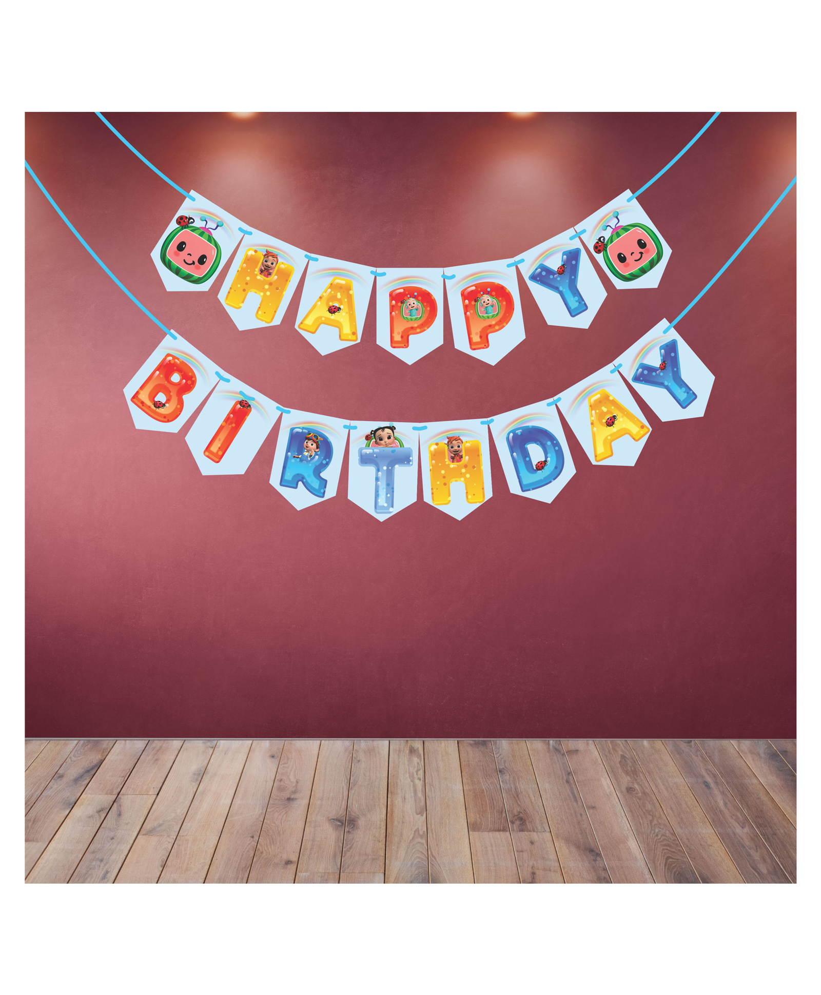 Wobbox Happy Birthday Banner, Cocomelon Theme Decoration Items Multi Color -Pack Of 1-image-14