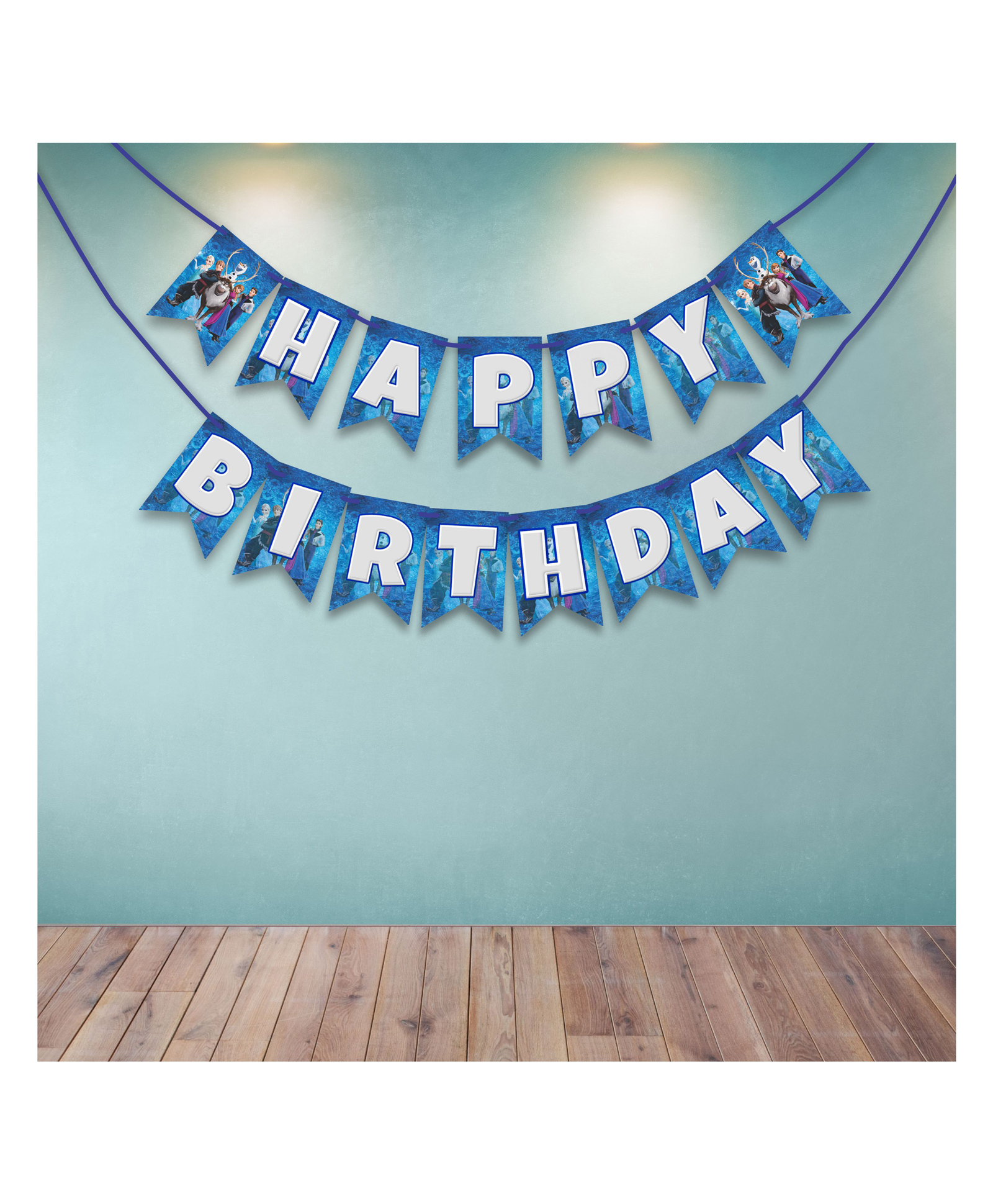 Wobbox Happy Birthday Banner, Frozen Theme Decoration Items Blue -Pack Of 1-picture-13