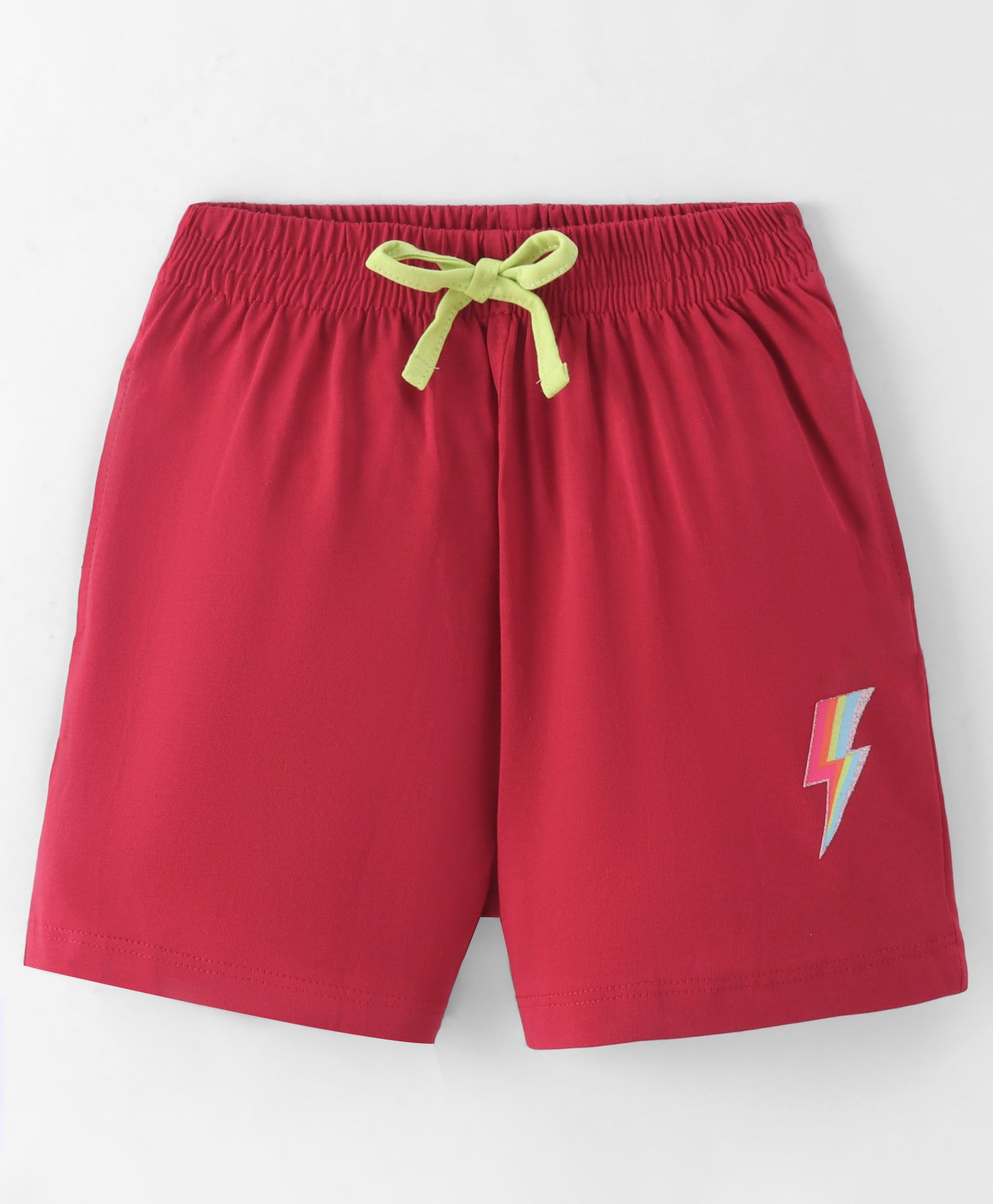 Fido Single Jersey Knit Shorts Lighting Strike Print - Red-picture-8