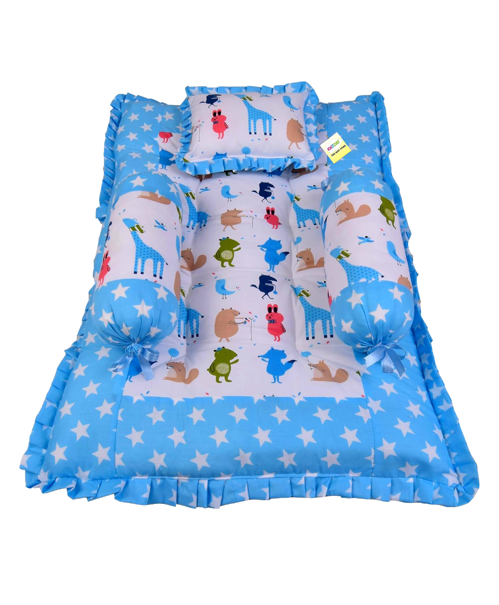 Babytoons Baby Bedding for New Born Baby Gadda Set Cot Mattress for Baby Boy's and Baby Girl's Infants Bed (0-12 Months, Blue)-picture-12