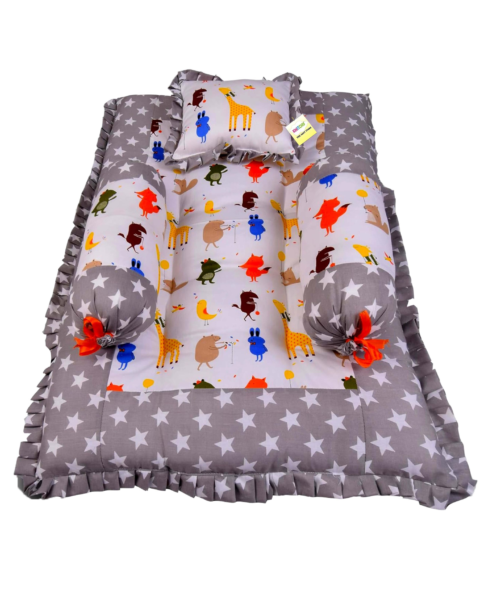 Babytoons Baby Bedding for New Born Baby Gadda Set Cot Mattress for Baby Boy's and Baby Girl's Infants Bed (0-12 Months, Grey)-picture-26