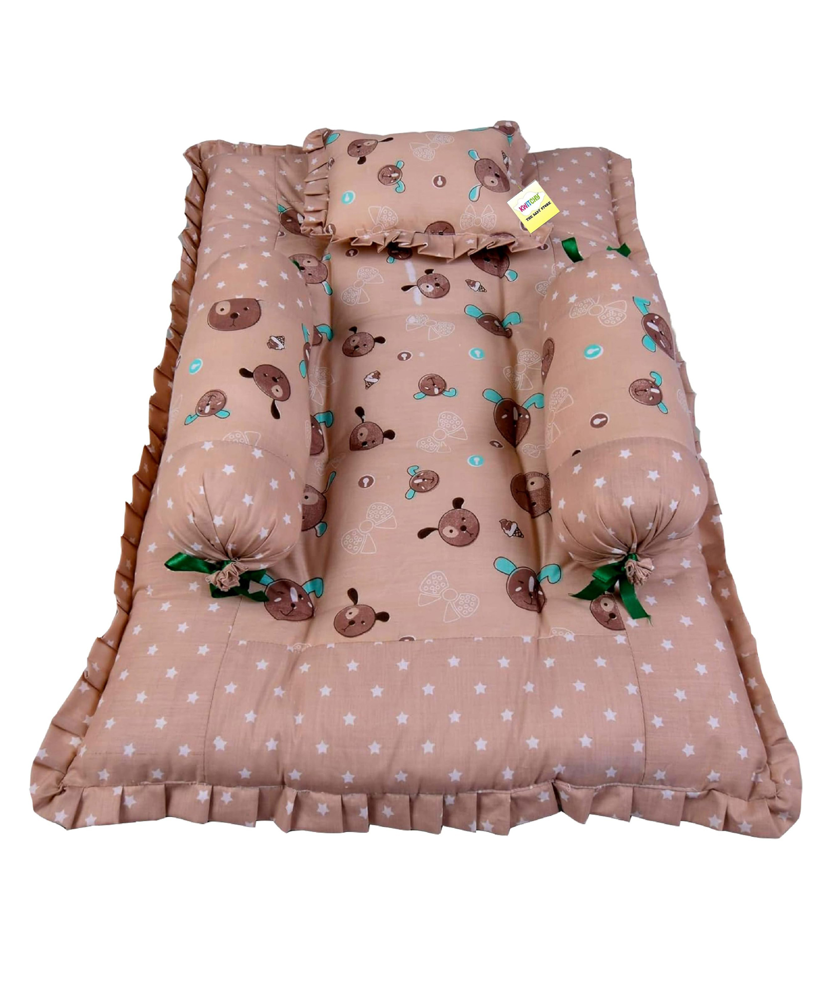 Babytoons New Born Baby Luxury Bedding Infants Premium Gaddi Set Sleeping Mattress for Boys and Girls (0-12 Months) Brown-picture-11