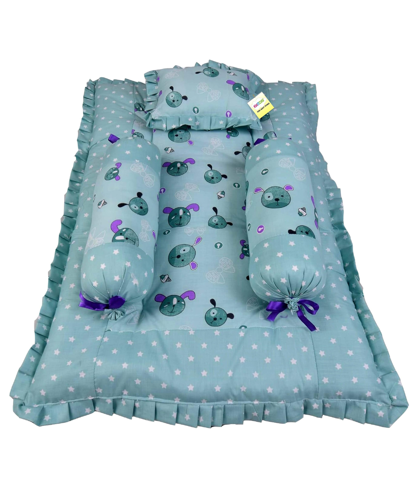 Babytoons New Born Baby Luxury Bedding Infants Premium Gaddi Set Sleeping Mattress for Boys and Girls (0-12 Months) Green-picture-28