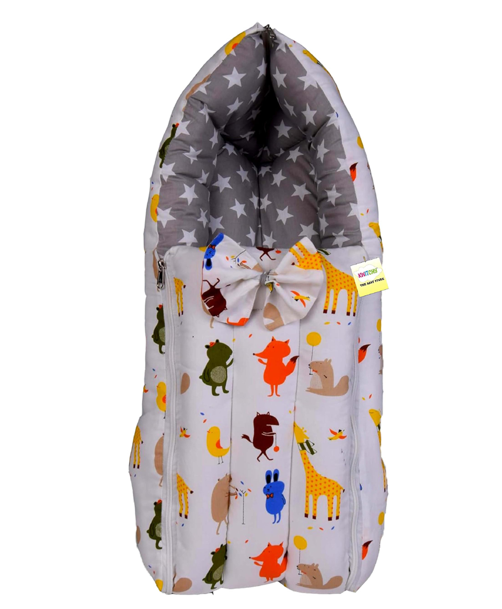 Babytoons Cotton New Born Baby Quilt/Sleeping Bag Baby Carry Nest (0-12 Months) Grey-picture-29