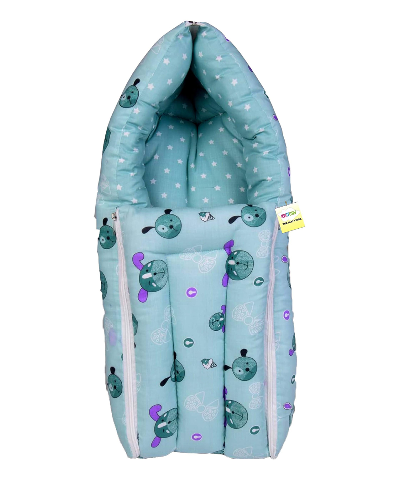 Babytoons 3 in 1 Baby Bed, Sleeping Bag & Carry Nest, Cotton Baby Bedding for New Born & Infant, Portable Bassinet, for Baby Carrying & Co Sleeping (0-12 Months) Green-picture-28