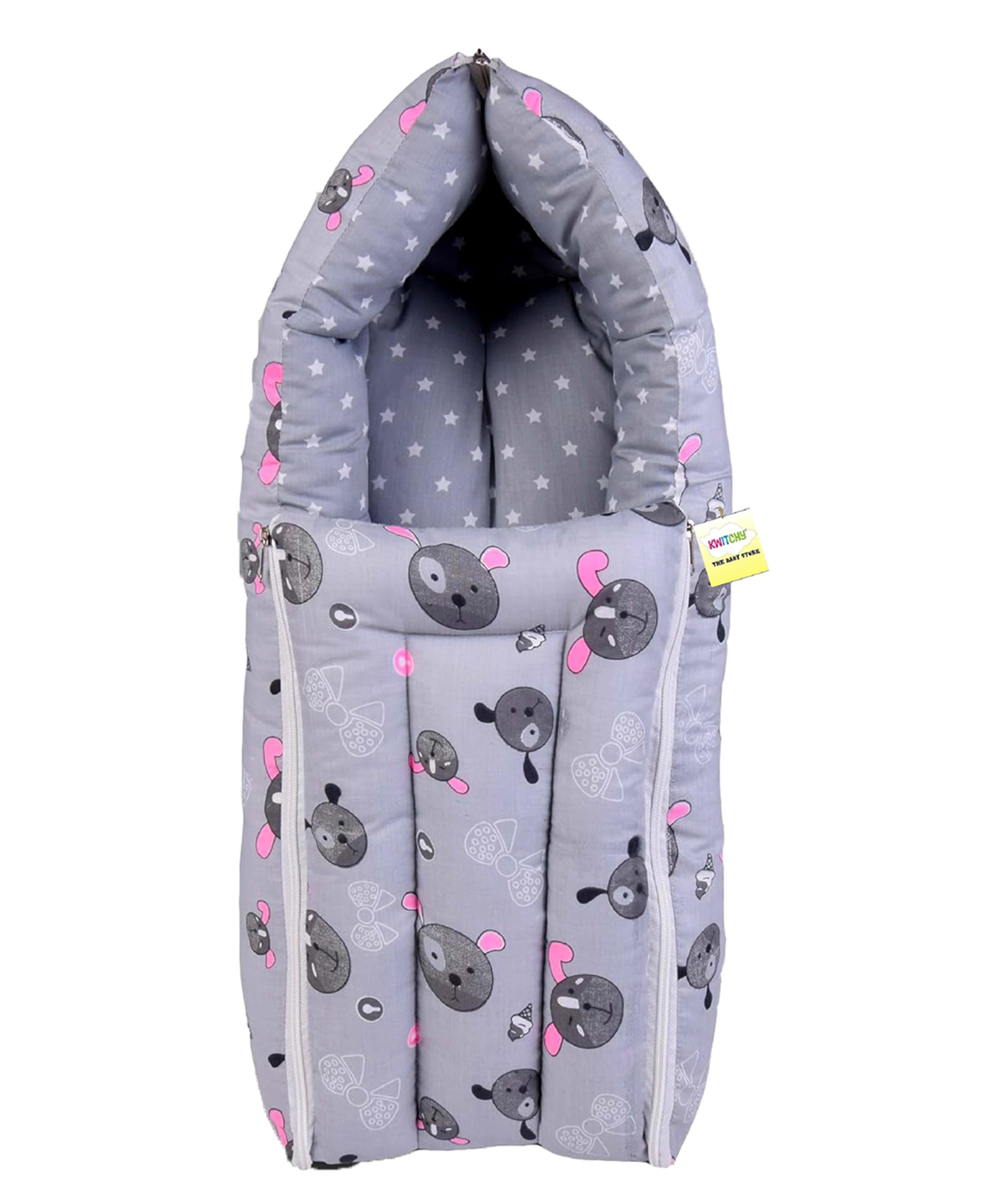 Babytoons 3 in 1 Baby Bed, Sleeping Bag & Carry Nest, Cotton Baby Bedding for New Born & Infant, Portable Bassinet, for Baby Carrying & Co Sleeping (0-12 Months) Grey-picture-27